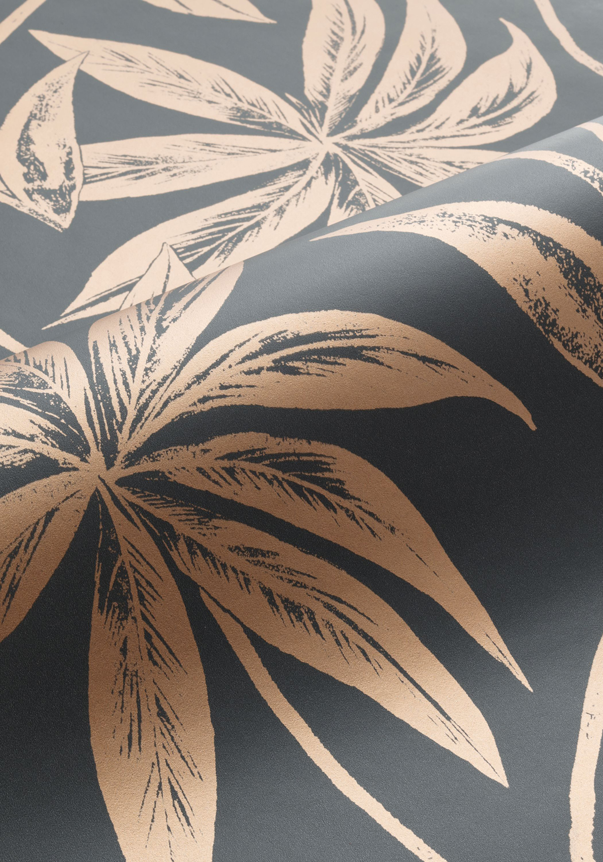 Papier peint Feuille Paradisio noir cuivré - L'Epopée de Casélio | Réf. EPO103709050