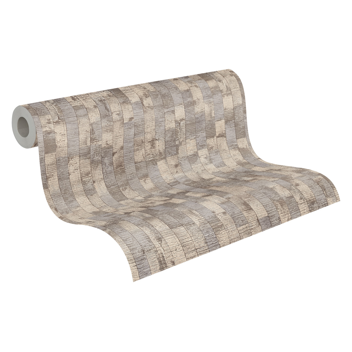Papier peint Bois Lames Patiné grège argenté - Vibes & Styles d'A.S. Création AMB7| Réf. AS-790081
