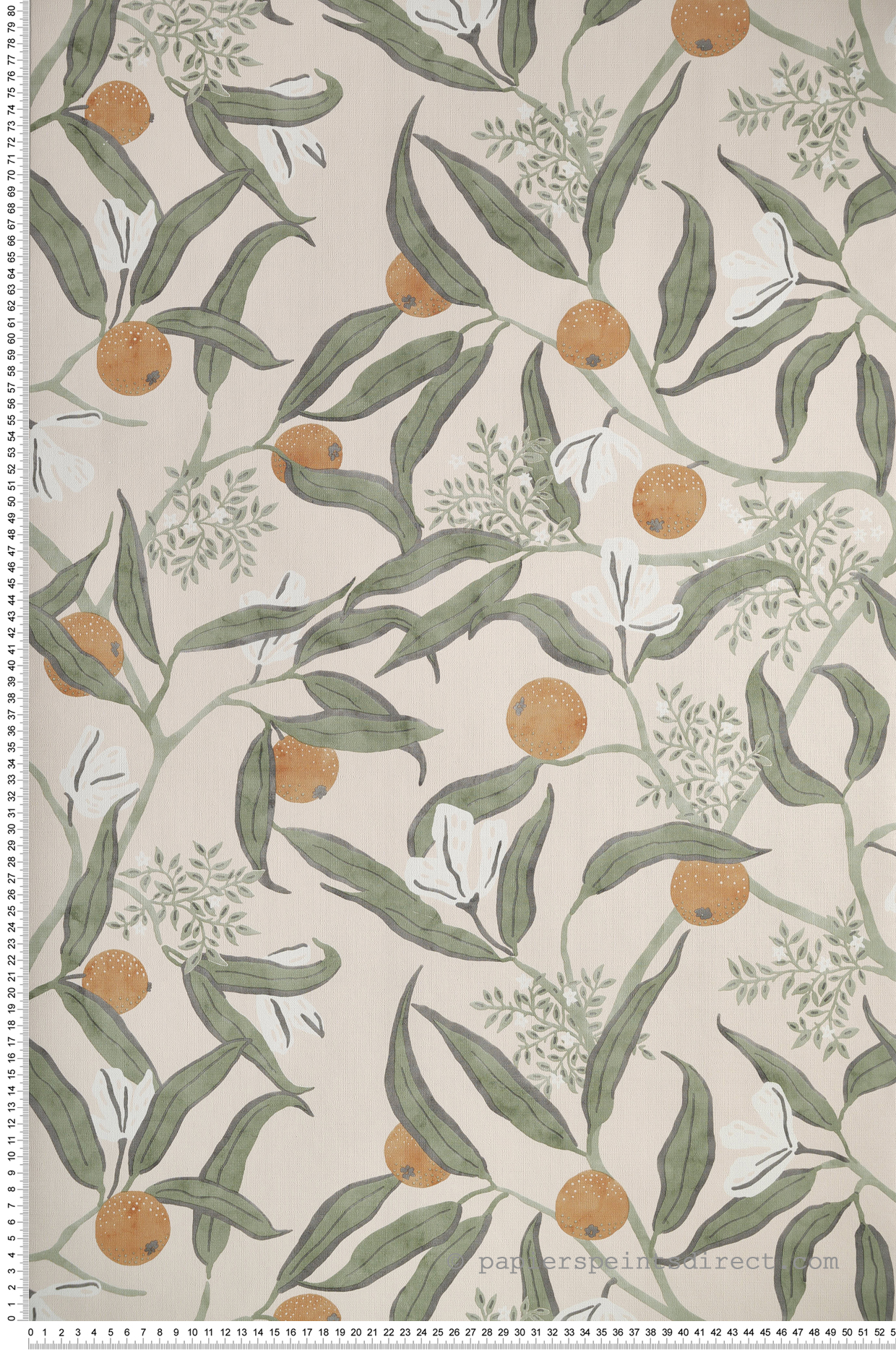 Papier peint Fruit Eurydice sable vert - Danae de Casélio | Réf. DAE103611077