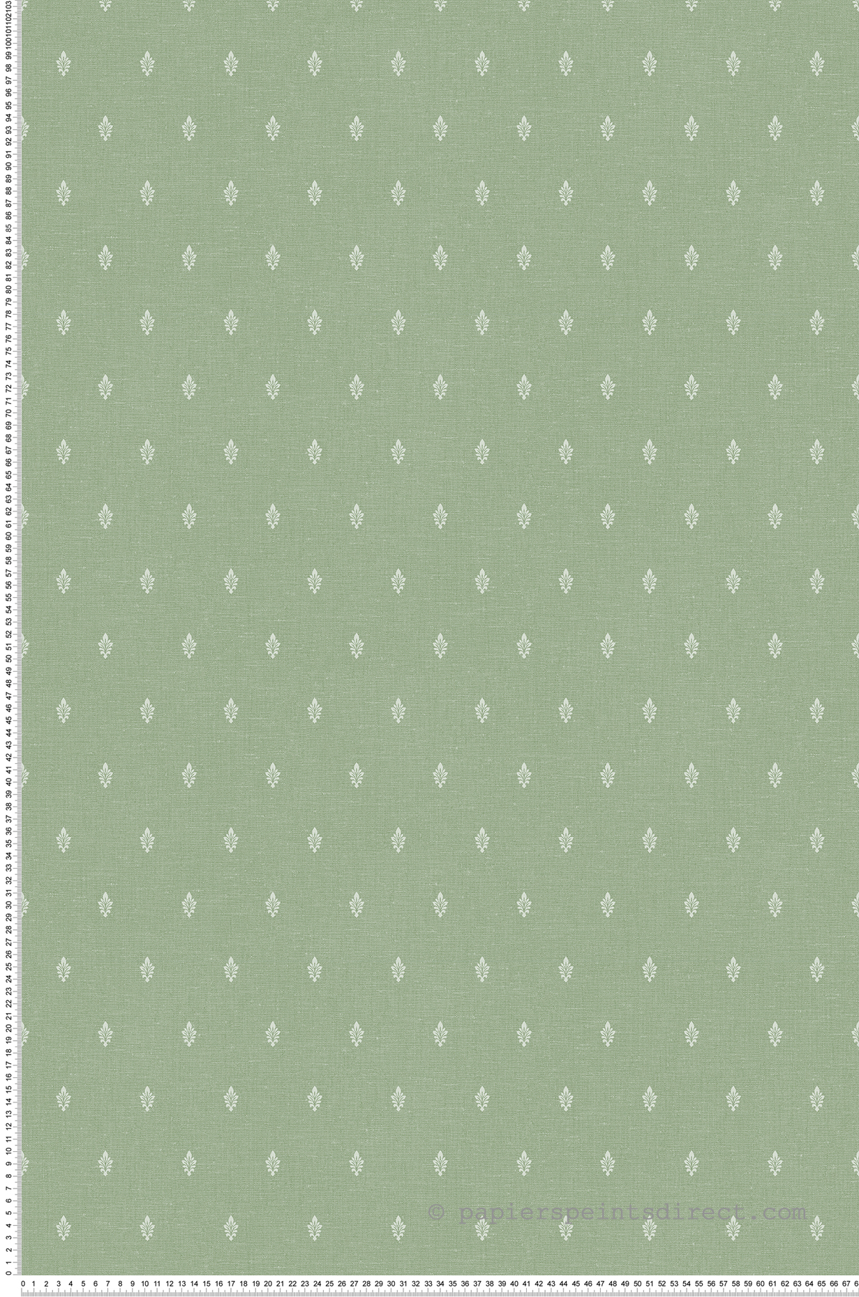 Papier peint Petite Feuille d'Acanthe vert pomme gris - French Country d'Initiales | Réf. INI-FC60604