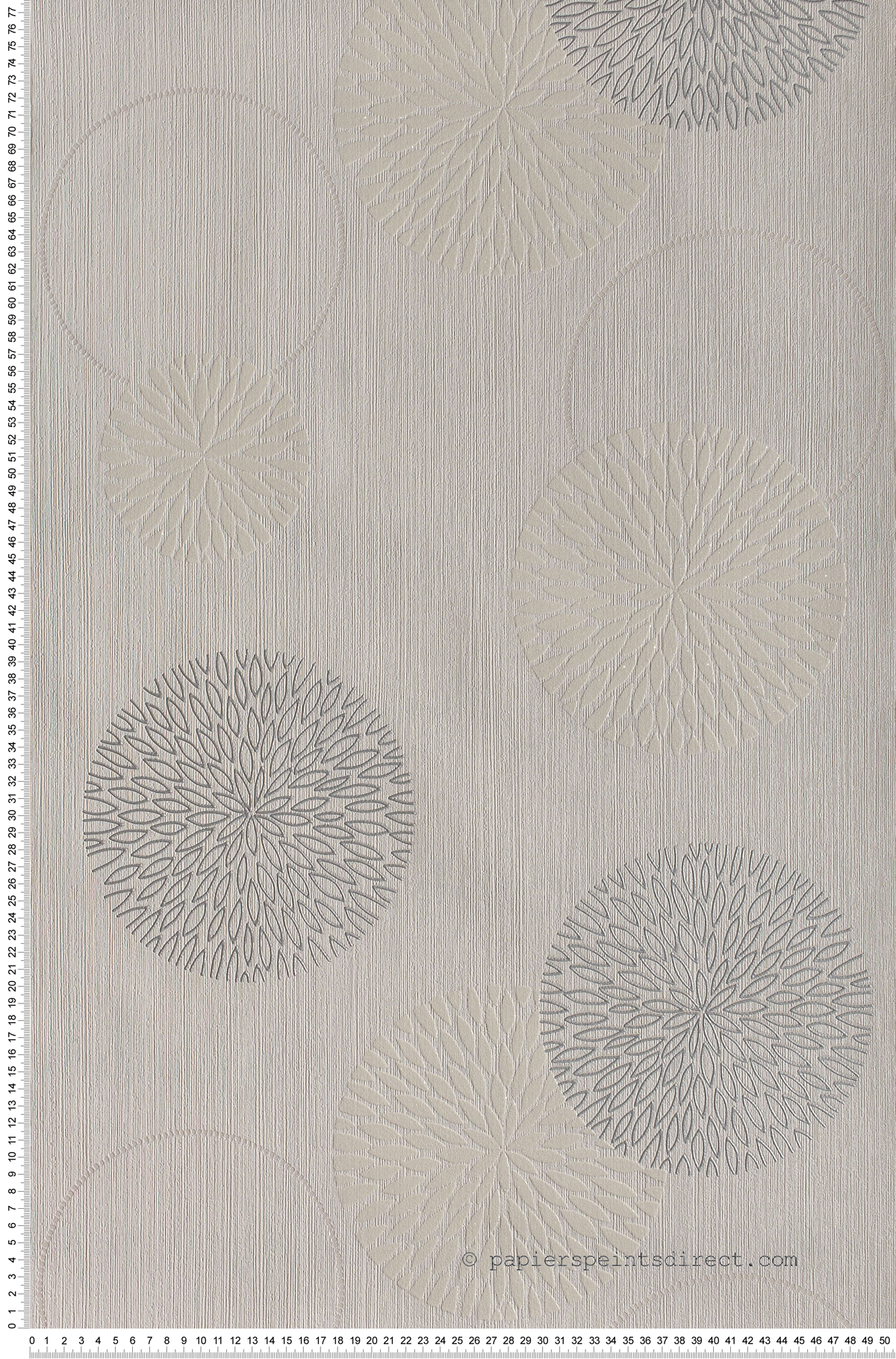 Bulles de fleurs couleur lin - Papier peint AS Création