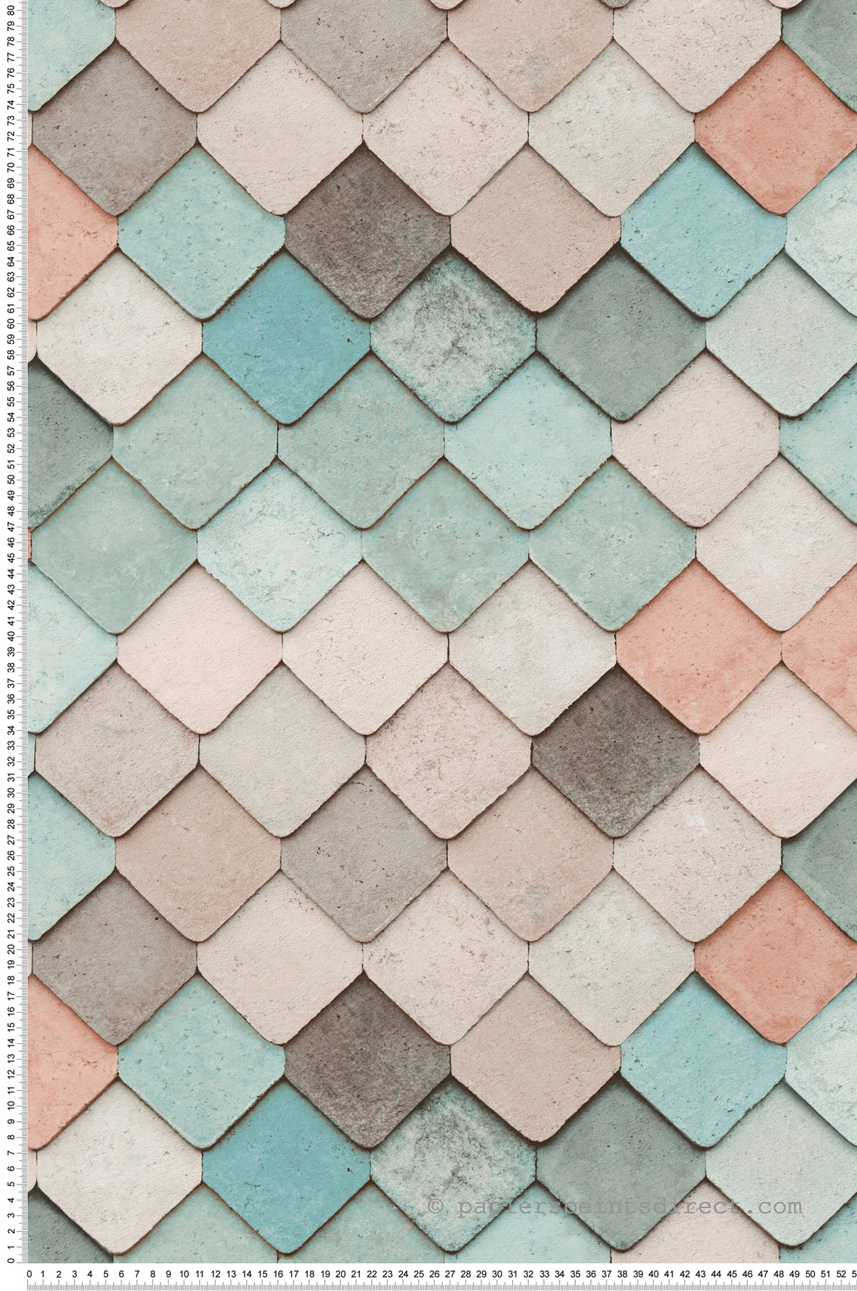 Papier Peint Tuile Urbain vert d'eau rose - Artifice d'Ugépa | Réf. UGP-M76004