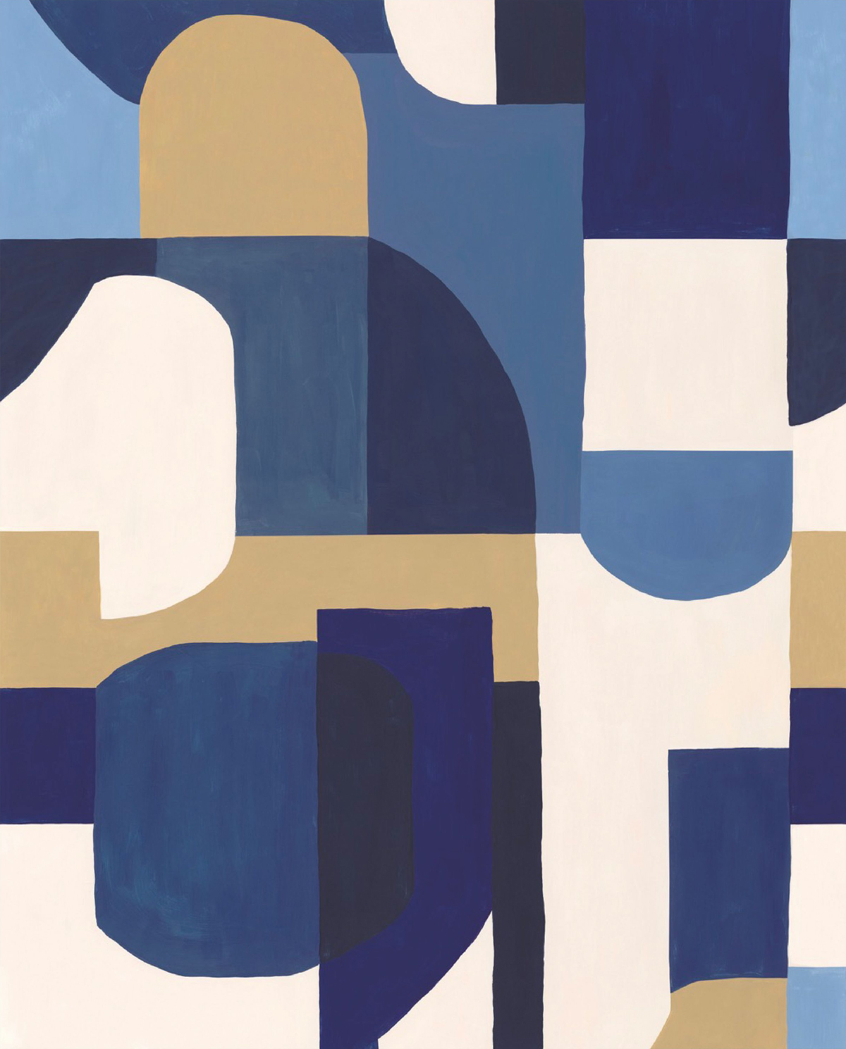 Papier peint Panoramique Géométrique Solena Bleu L - Blue Shades de Casélio | Réf. BLS107536202
