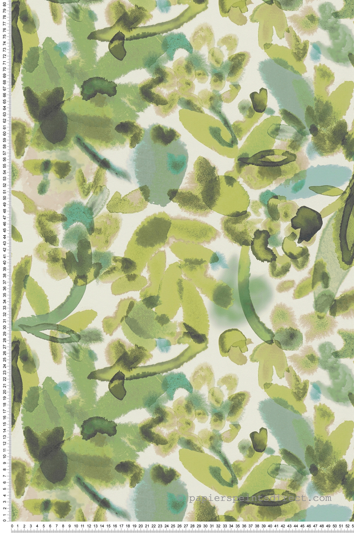 Papier peint Fleurs Aquarelle vert - Bensimon 3 de Lutèce | Réf. LTC-51241104