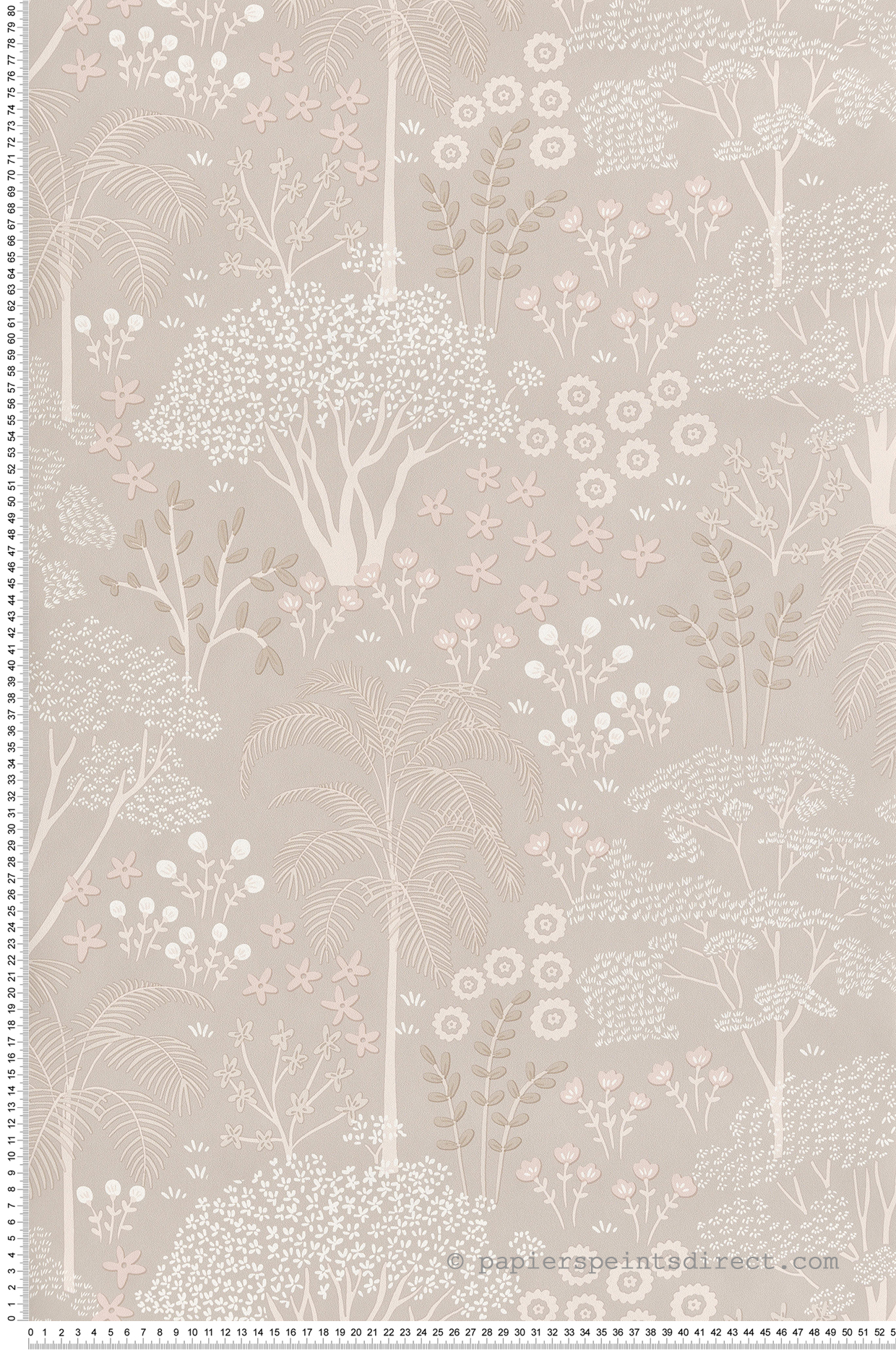 Papier peint Feuillage et Forêt Eden beige - Jardin d'Eden de Lutèce | Réf. LTC-51203107