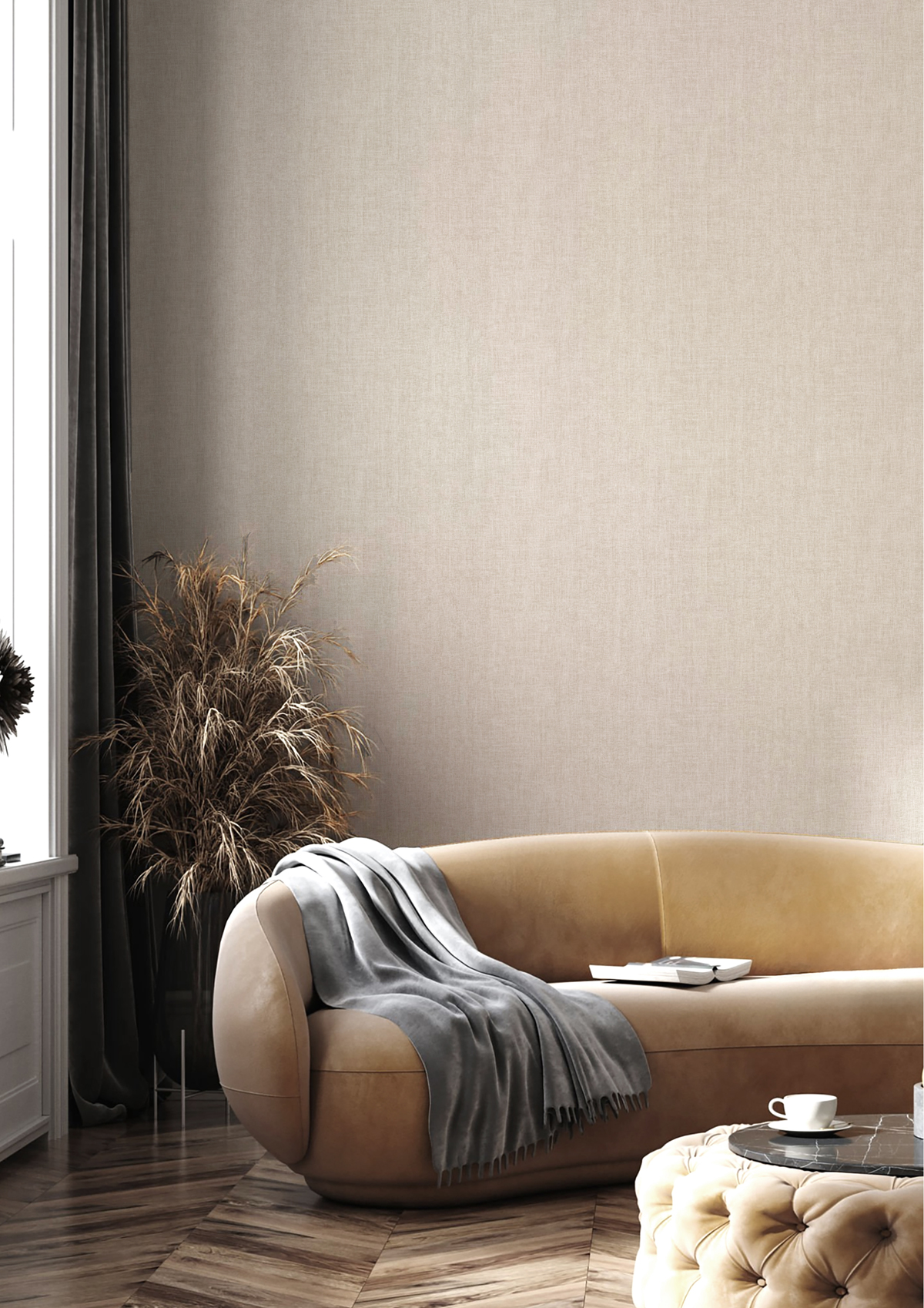 Papier peint Uni Lin écru - Maison Paradis de Lutèce | Réf. LTC-MP15580