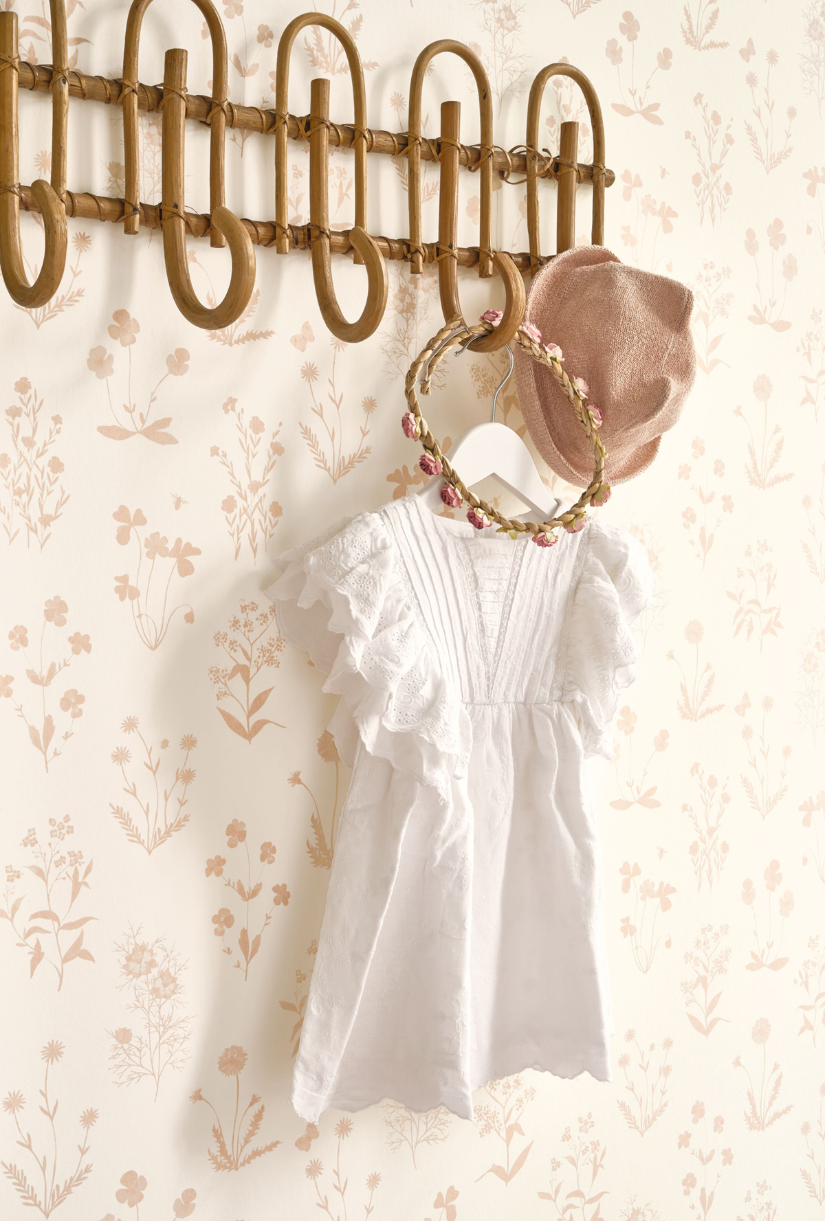 Papier peint Plante Herbier rose nude - Gardens de Casadéco AMB2 | Réf. GADN87624127