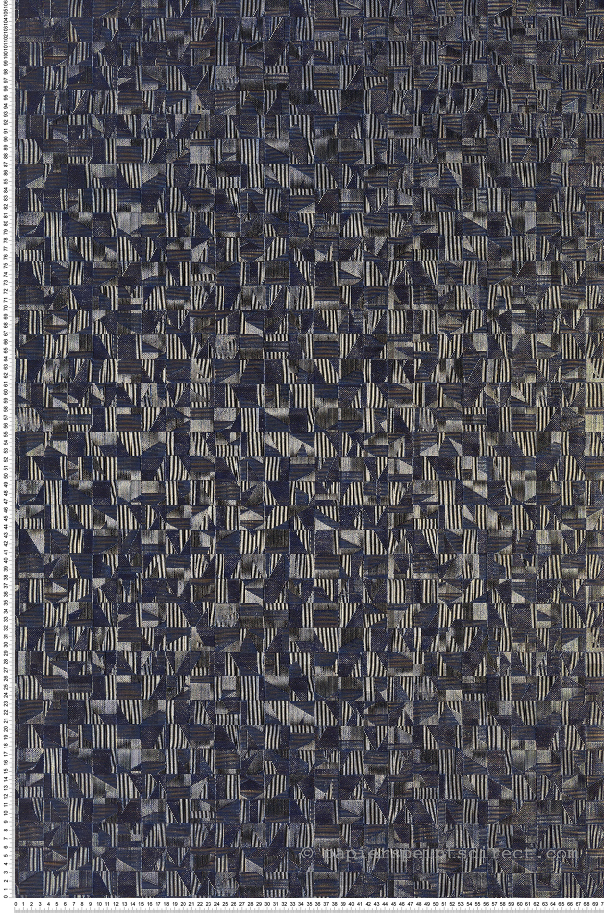 Papier peint Graphique métallisé Tiznit bleu doré - Mansour de Casamance | Réf. CAS-74400854