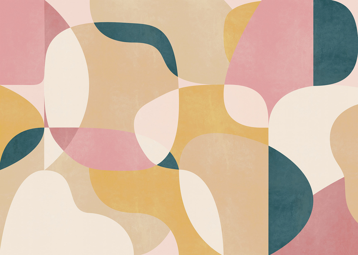 Papier peint panoramique Silhouette Géométrique Baby Girl - Papier peint Komar Flair