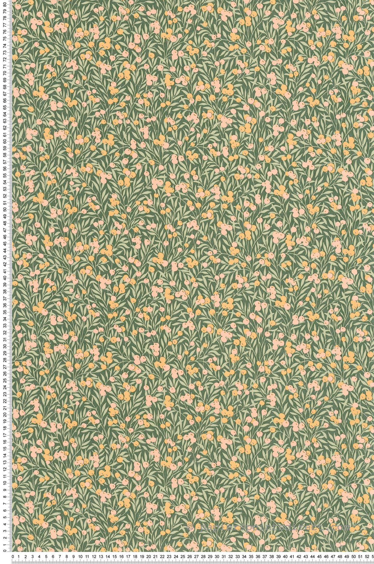 Papier peint Feuillage Cherry vert nude - Flower Market de Casadéco | Réf. FLOM89227417