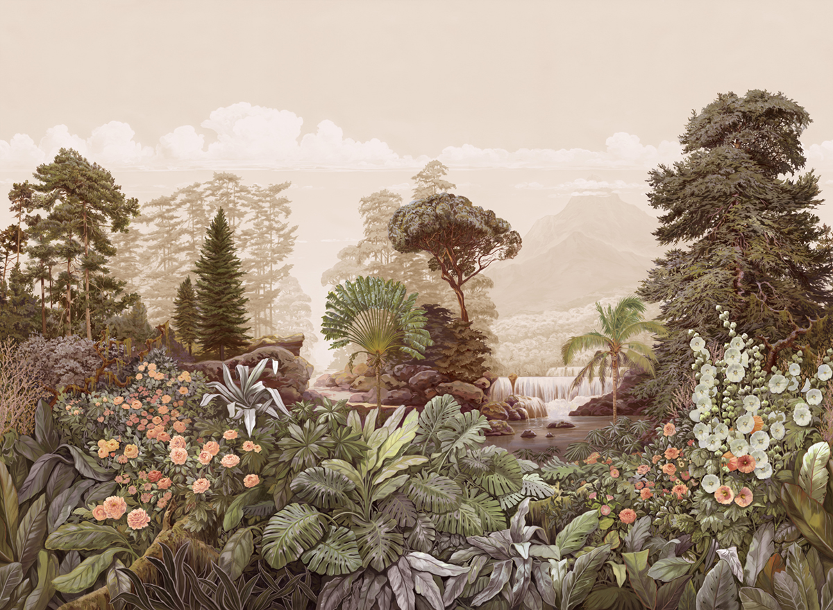 Papier peint panoramique Firone Terracotta A+B+C - 1/2/3/4/5/6/7/8/9 - Isidore Leroy