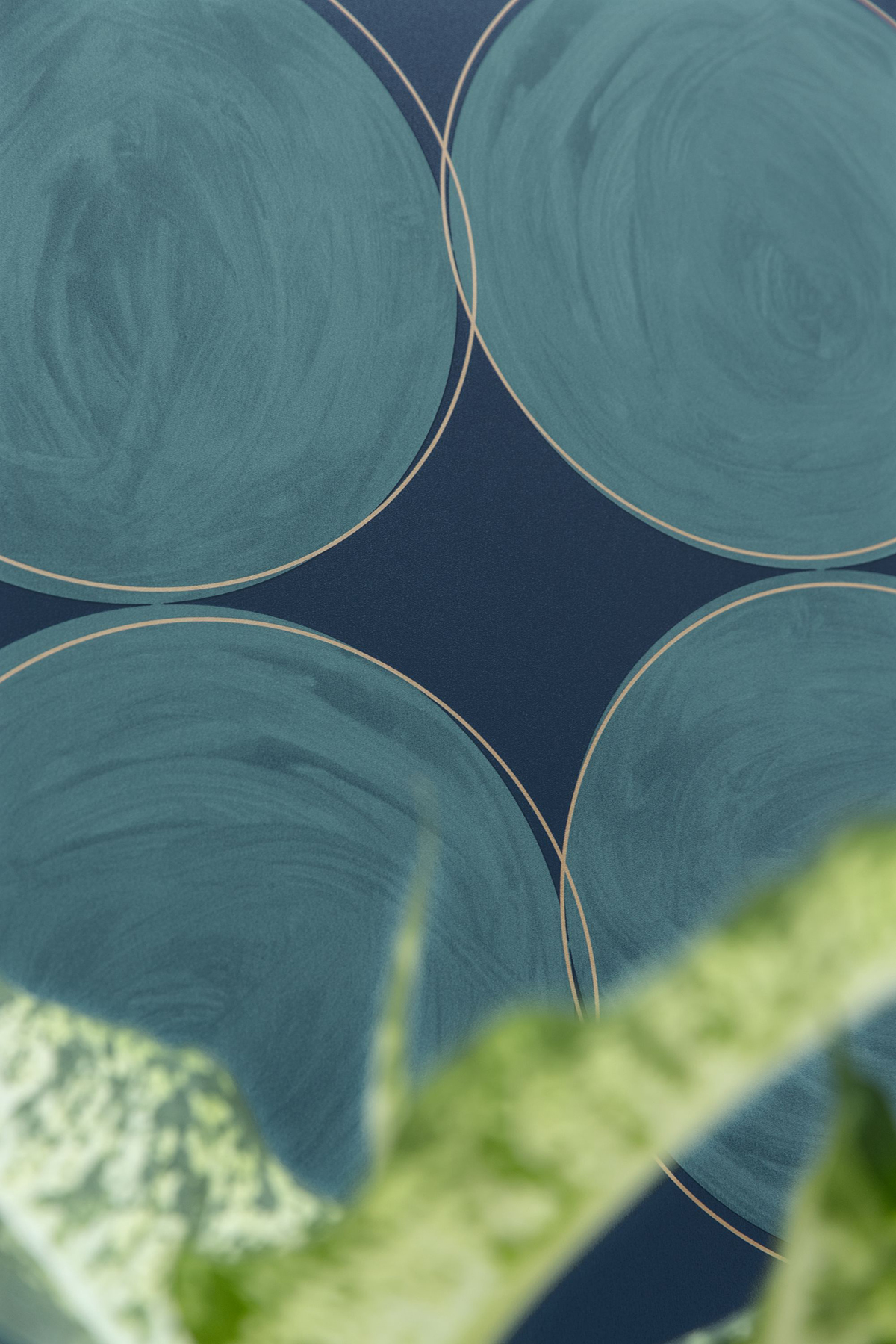 Papier peint Cercle Double All Around canard et doré - Around de Casélio | AMB Réf. ARN102886126