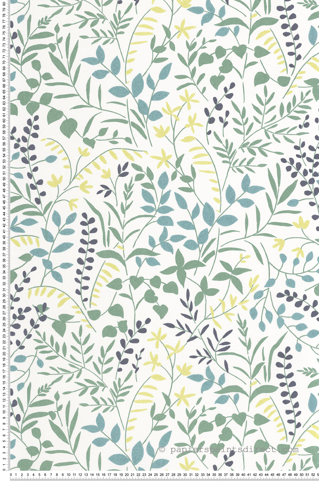 Papier peint Branche Scandinave Bastide bleu anis - Echappée Belle de Casadéco | Réf. ECHA89836424