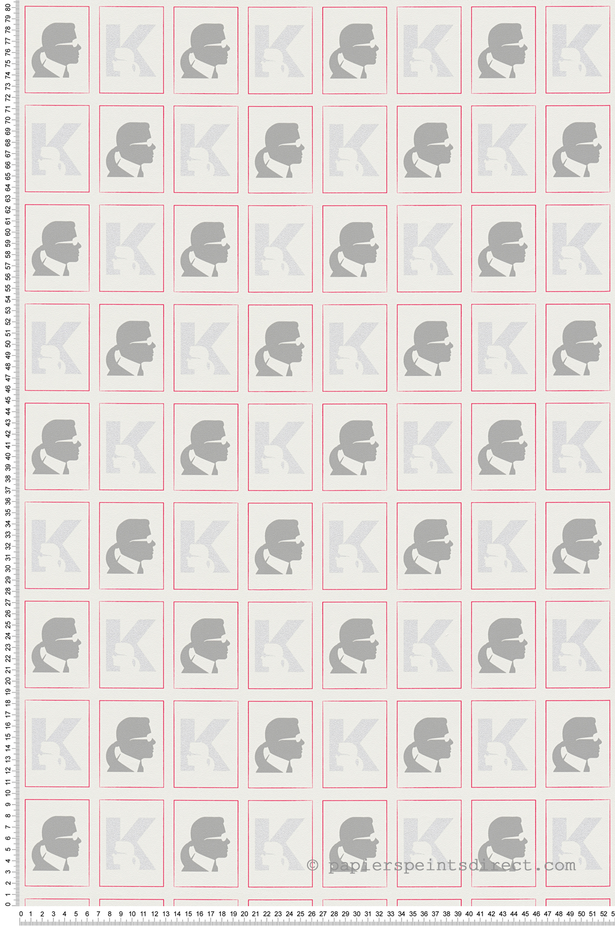 Papier peint Portrait Karl Baptiste écru - Karl Lagerfeld de Montecolino | Réf. MC-37842-1