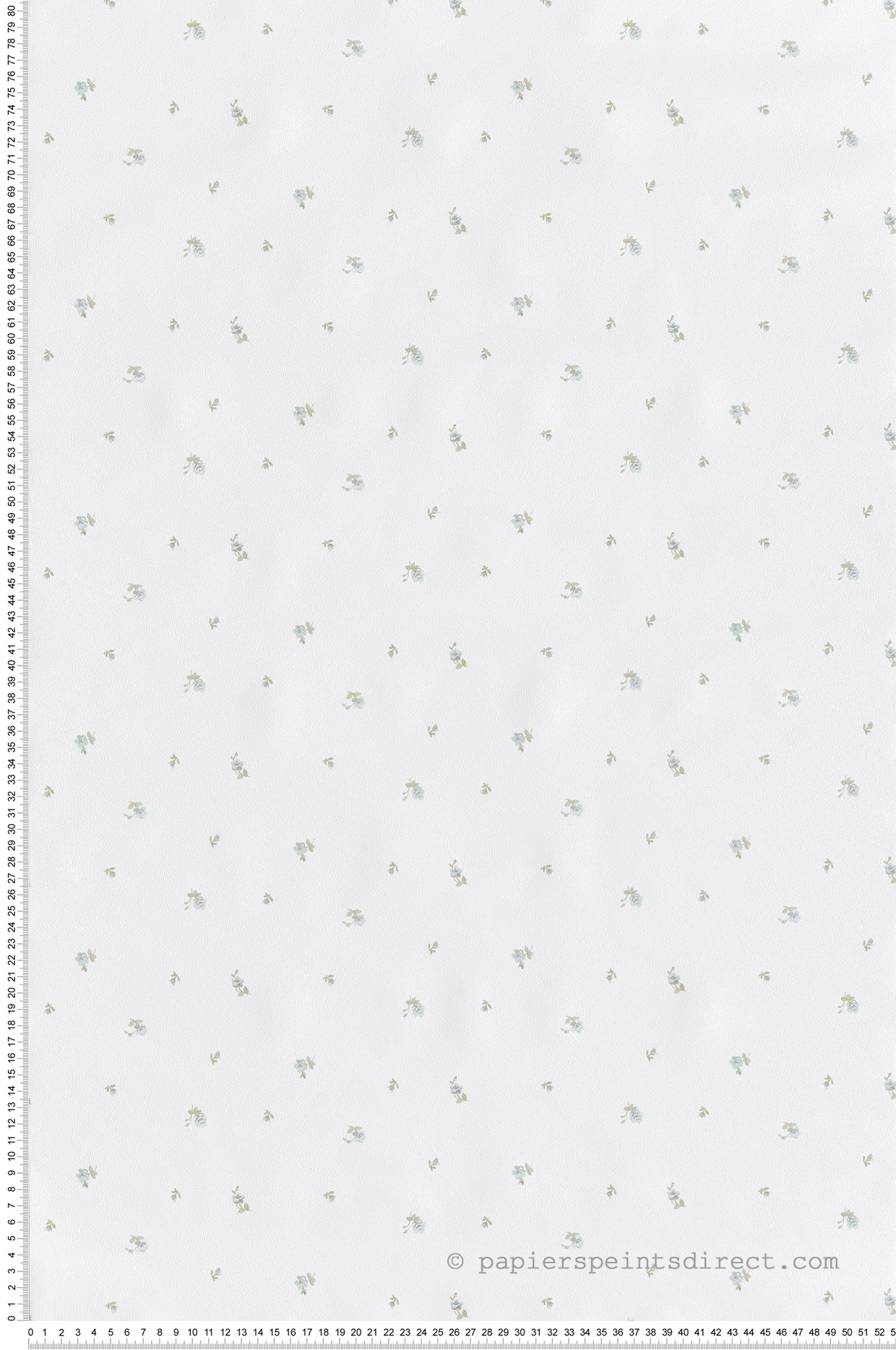 Papier peint Fleurs de Rose Placées bleu d'eau - Garden Party 2 de Montecolino | Réf. MC-8375