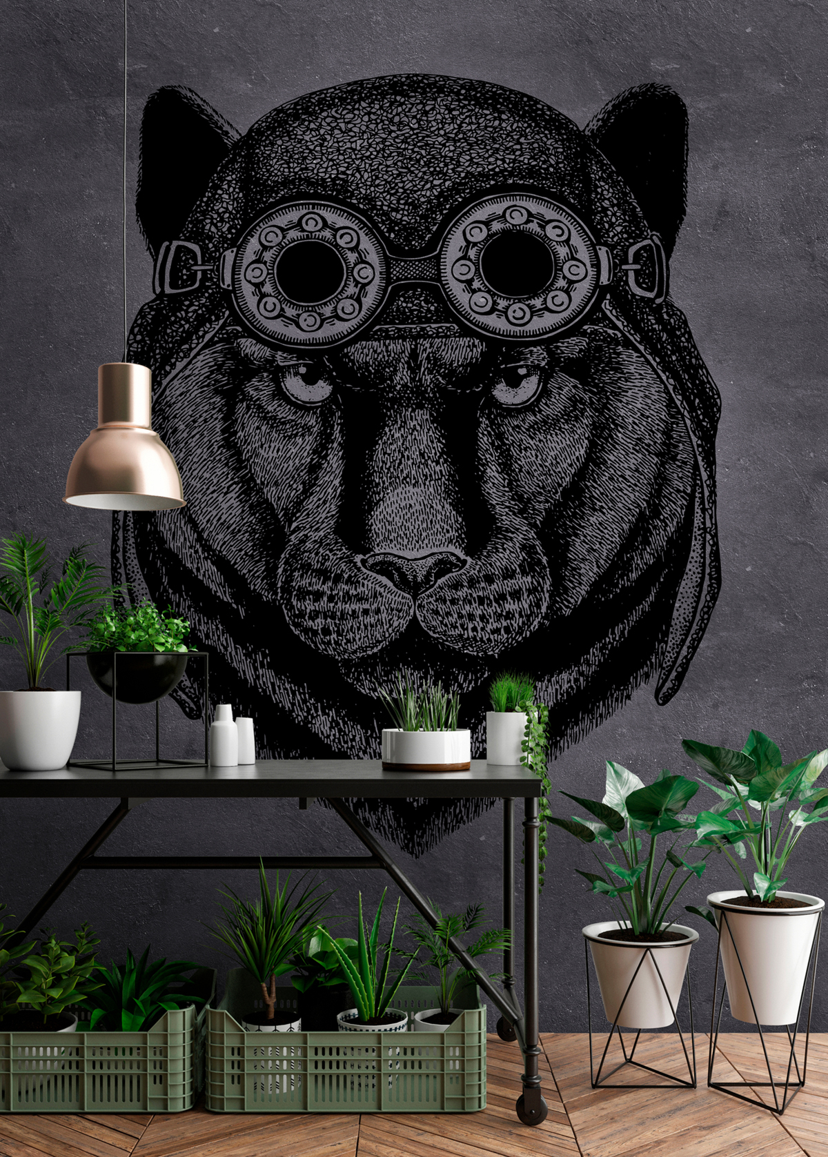 Papier peint panoramique Panthère Panther 2  - Référence DD110496 - Intissé 200g/m2 - Standard 400 x 270