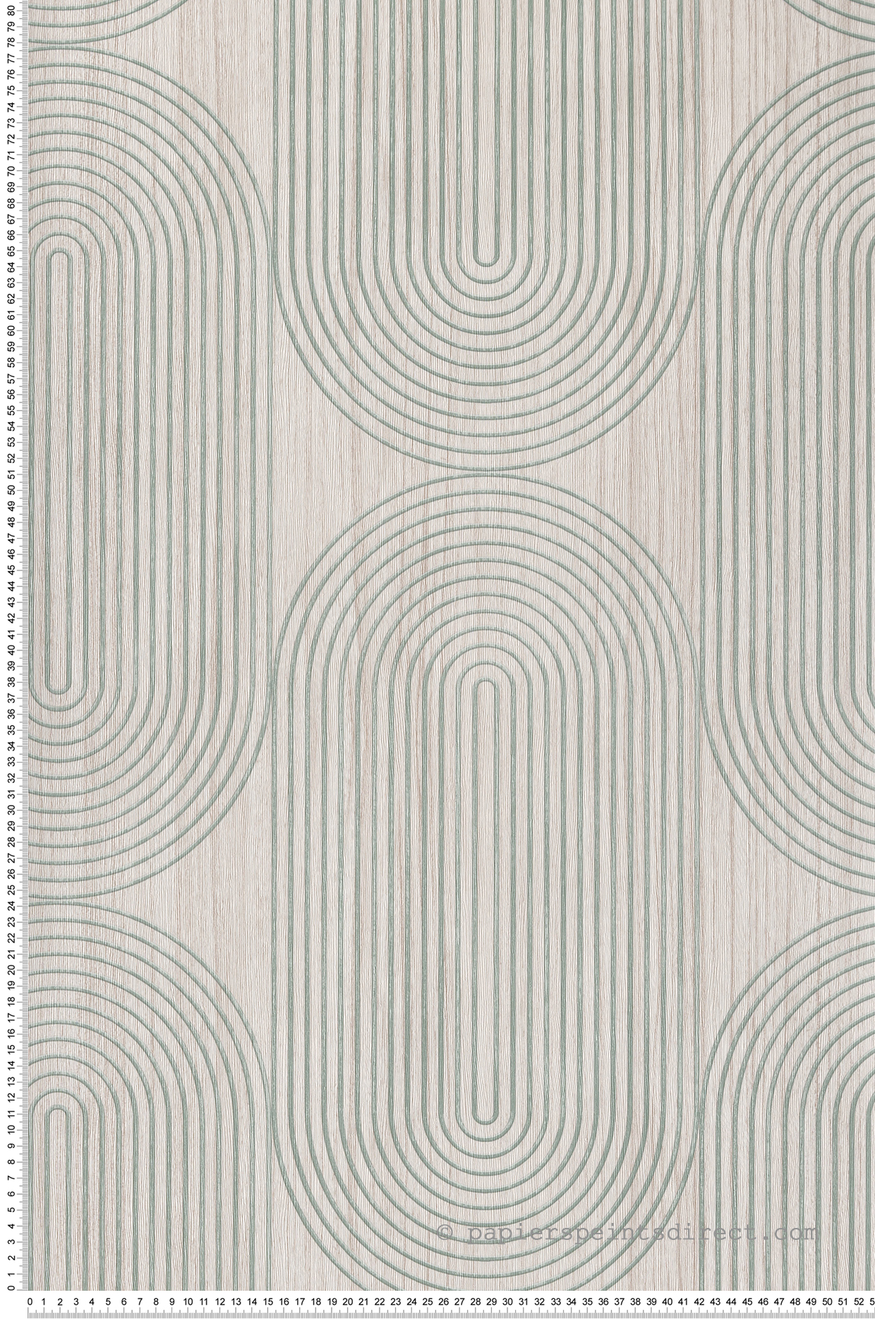 Papier peint Graphique Bois Cerclé vert céladon grège - Reality 4 de Lutèce | Réf. LTC-51220701