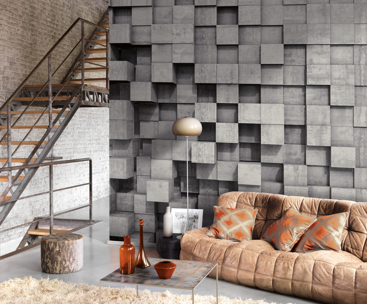 Papier peint 3D Panoramique Square effect gris - Beauty Full Image de Casadéco | Réf. BFIM84979311