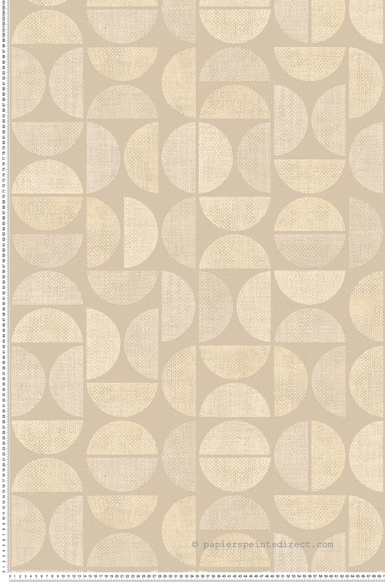 Papier peint Rond Graphique Dualis beige sable - Nature sur Mesure de Casamance | Réf. CAS-76880916