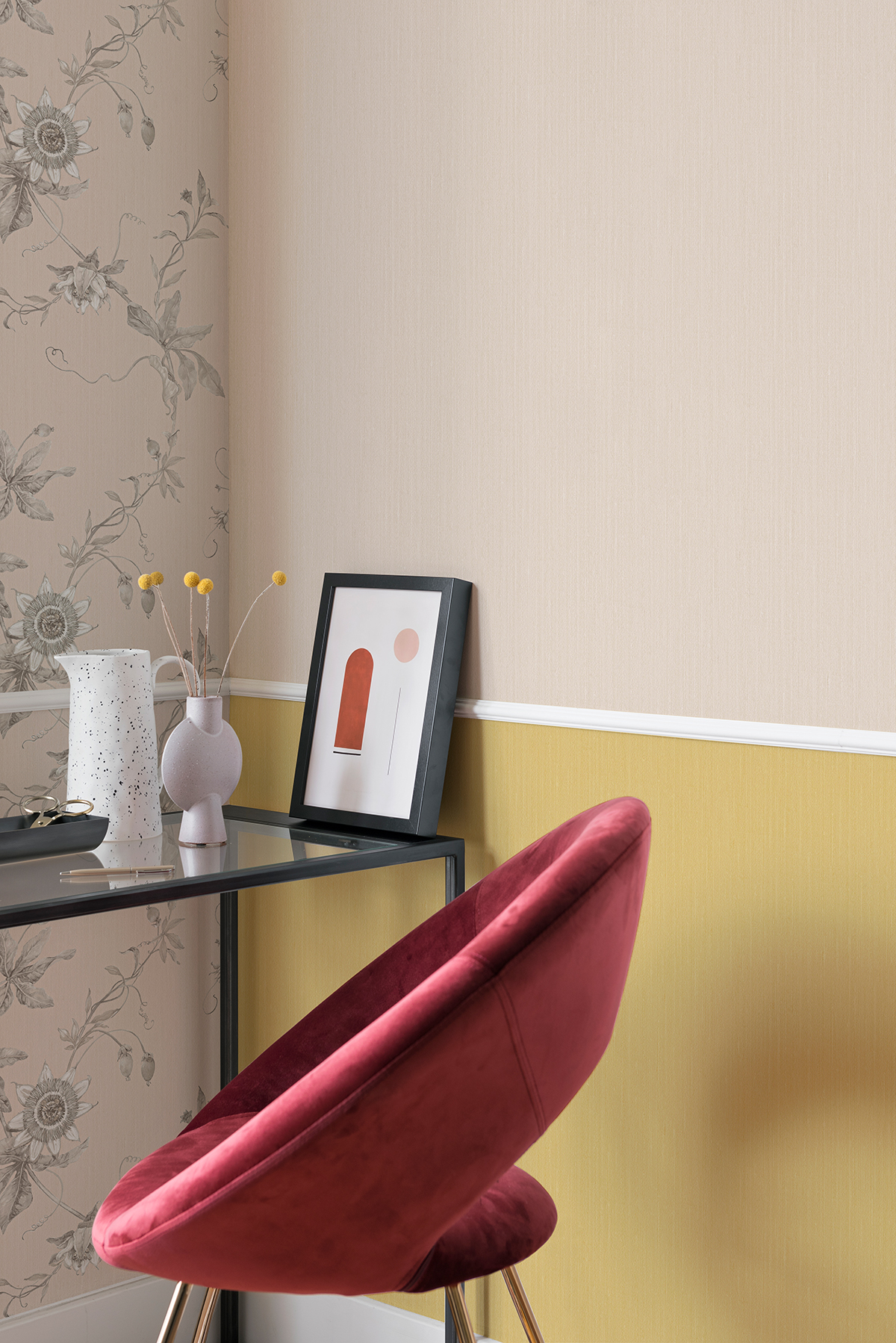 Papier peint Uni Fil jaune ocre - Lovy de Lutèce | Réf. LTC-LOV975