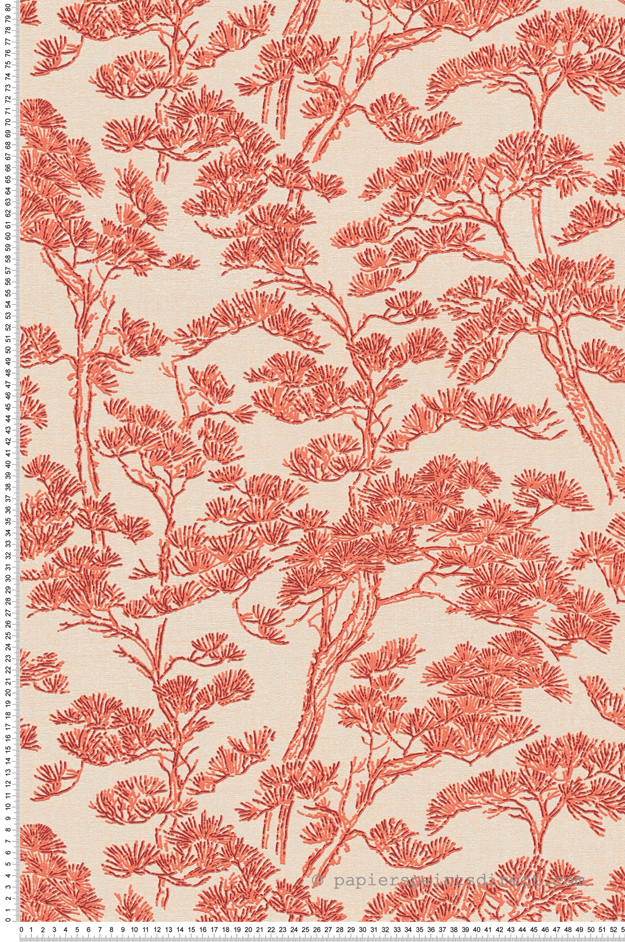 Papier peint Japonais Naturel Pins corail - Vibes & Styles d'A.S. Création | Réf. AS-790014