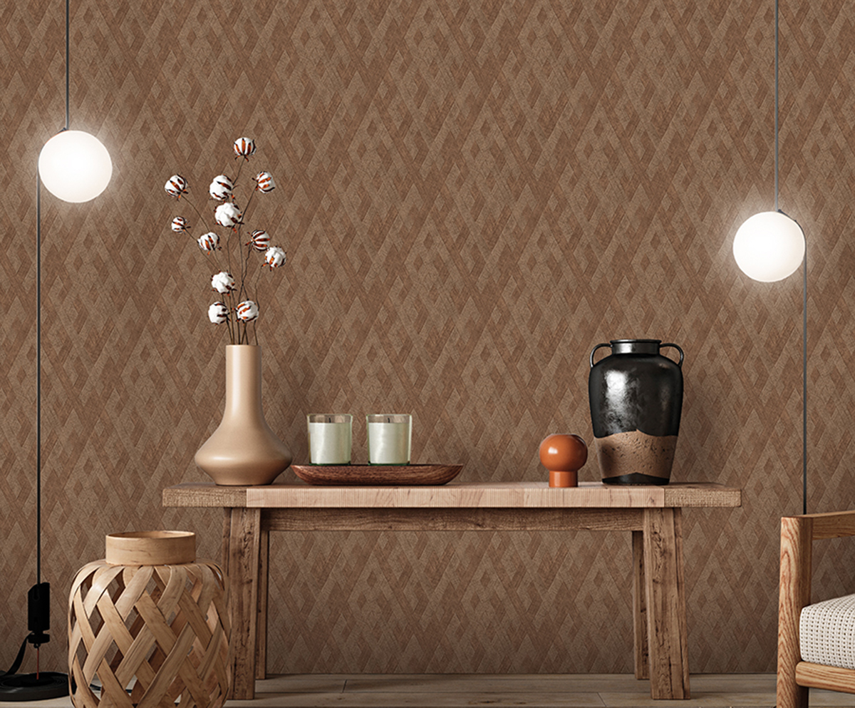 Papier peint Tissage Géométrique Oblique brun - Architexture de Montecolino | Réf. MC-AZ57754