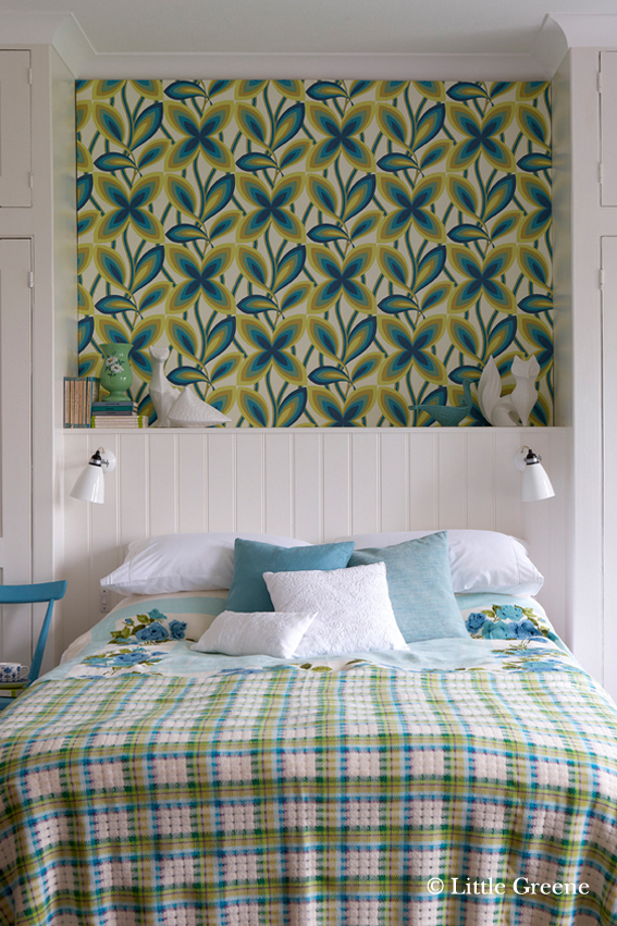 Starflower Platinium - Papier peint Retrospective Papers de Little Greene