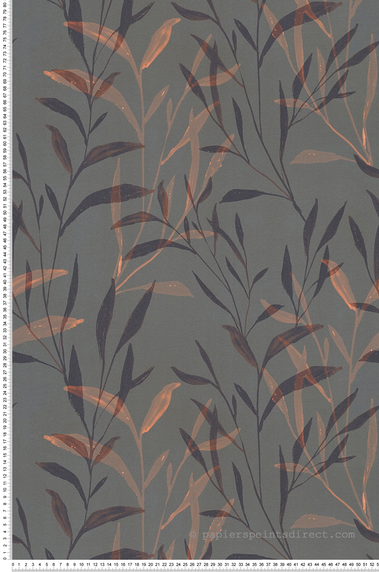 Papier peint Branchage Minimaliste gris orange - Anna D'Andrea d'A.S. Création | Réf. AS-782222