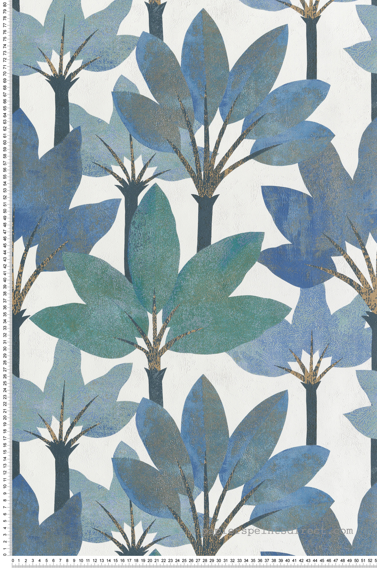 Papier peint Forêt Métallisé Babel bleu vert - Babylone de Casadéco | Réf. BBLN89716801