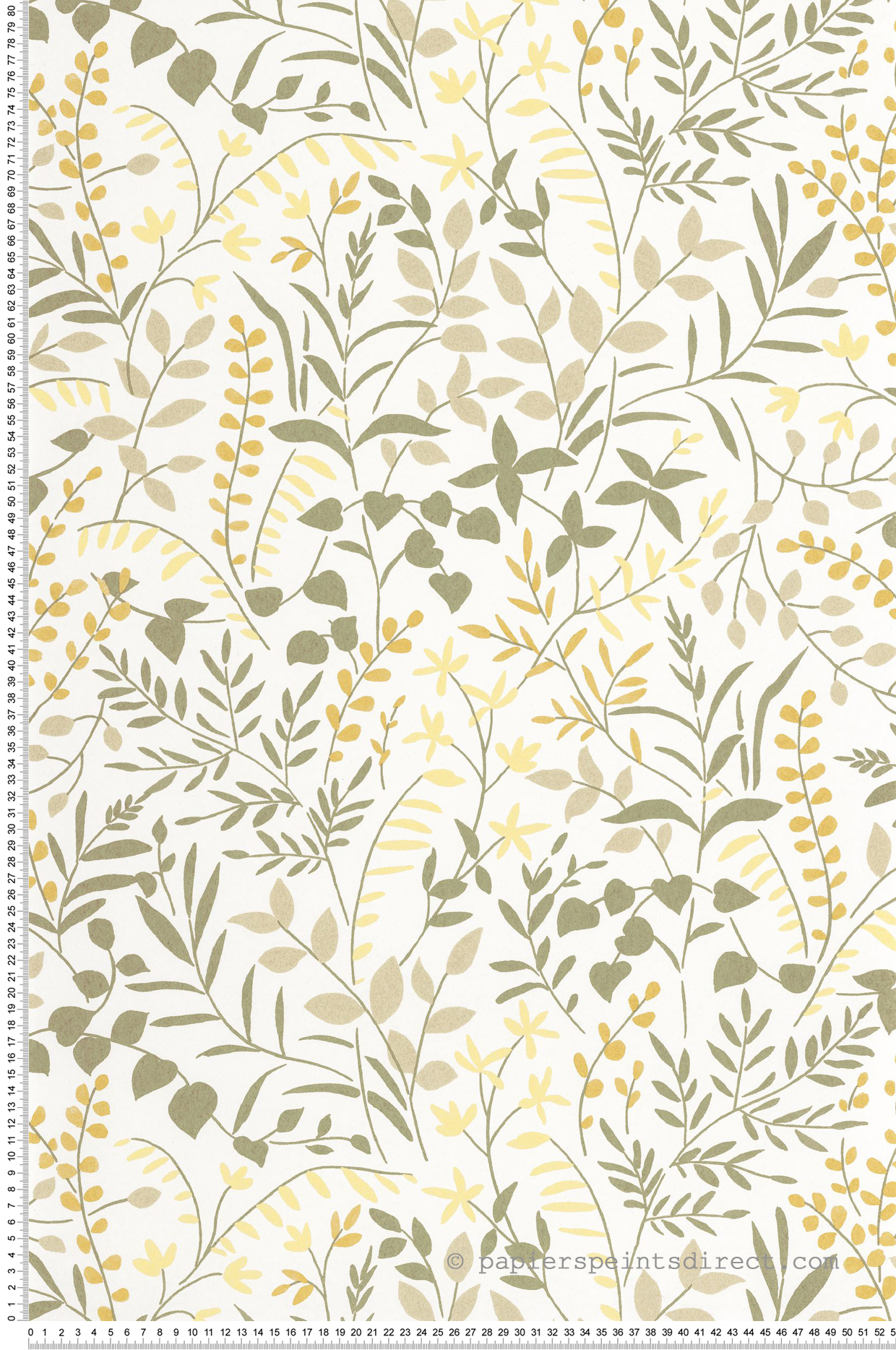 Papier peint Branche Scandinave Bastide beige ocre - Echappée Belle de Casadéco | Réf. ECHA89837337