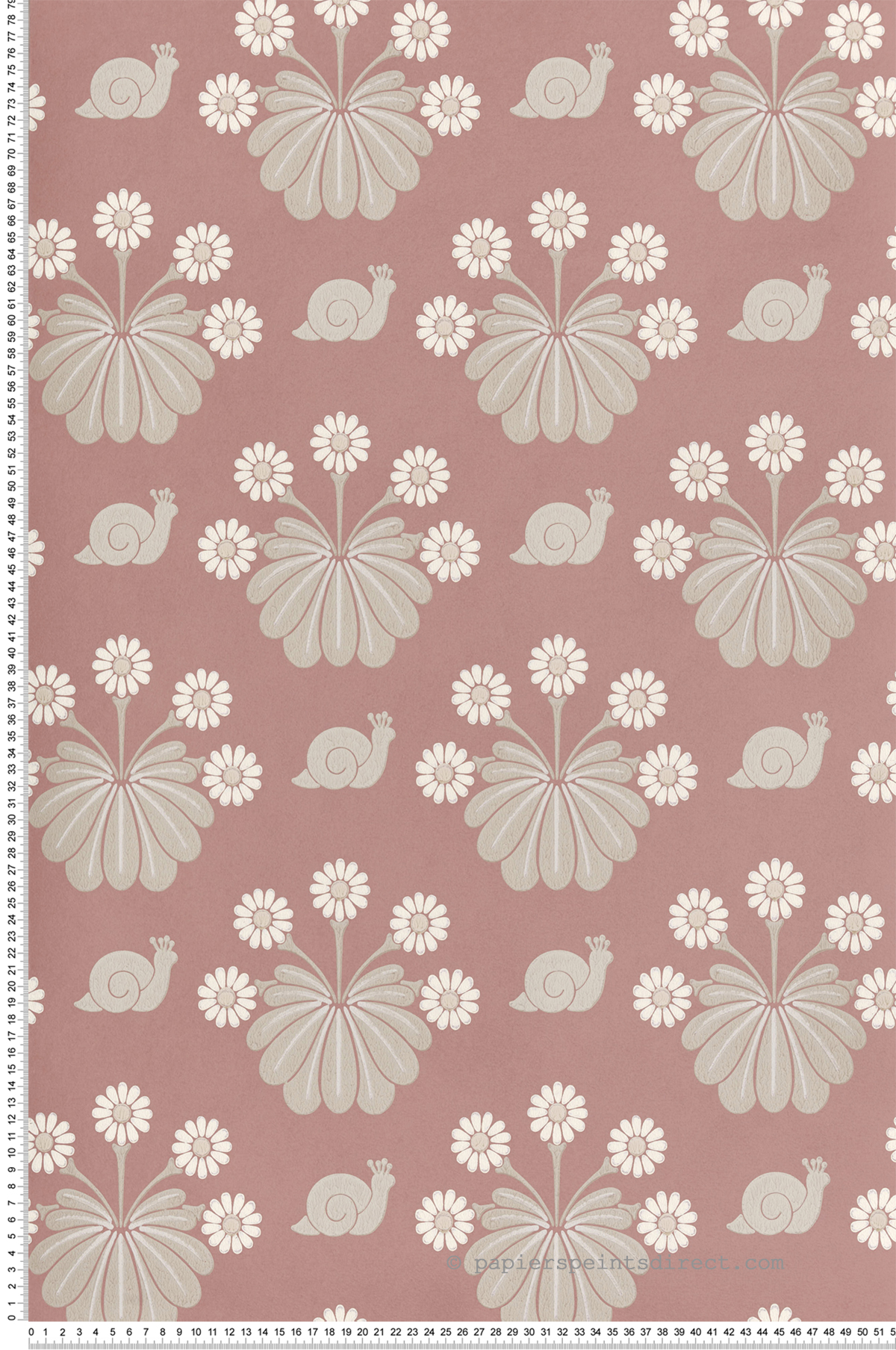 Papier peint escargot Burges Snail Rosie - National Trust Papers 2 de Little Greene | Réf. 0260BUROSIE