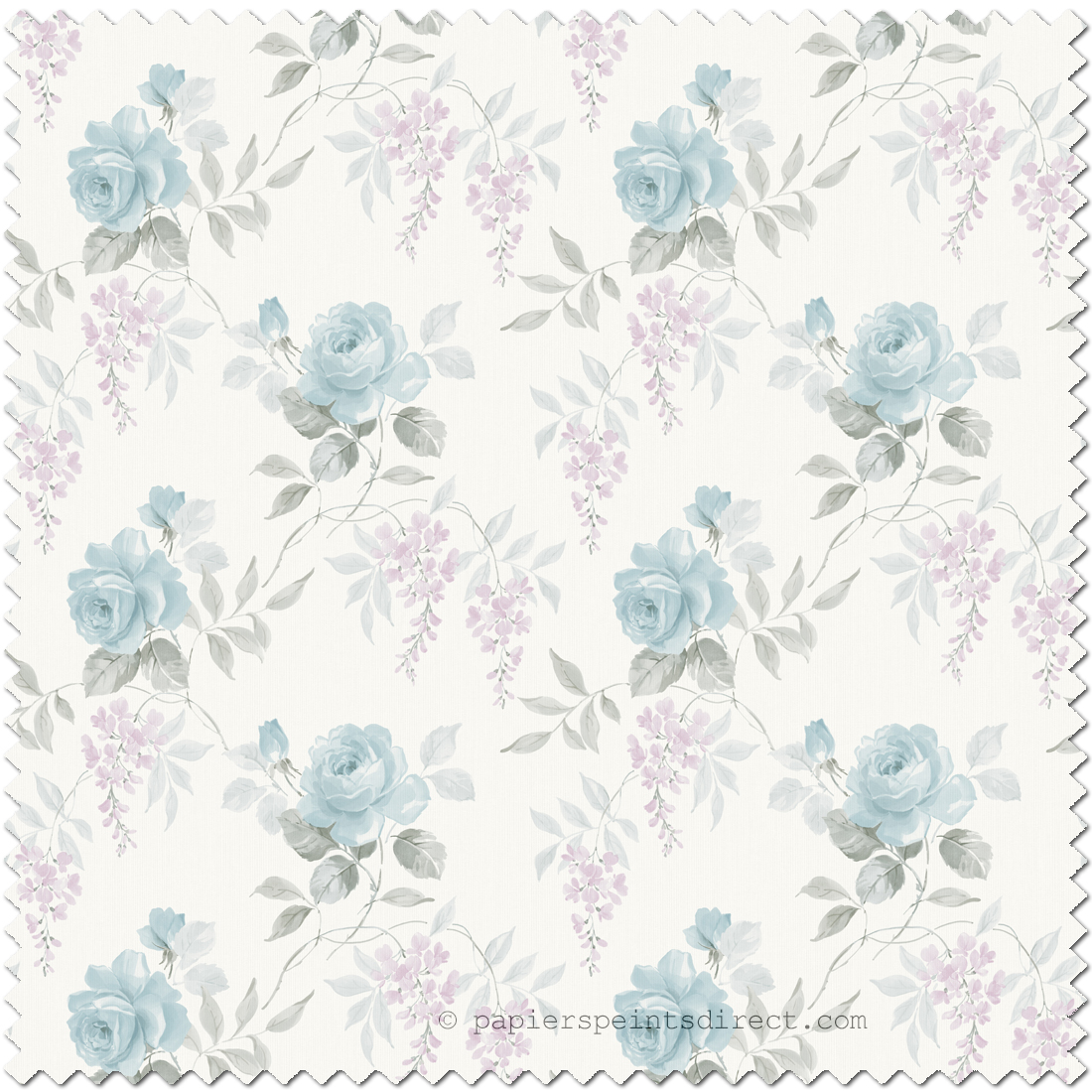 Tissu Rameau Florale Charmaine bleu mauve - Alice et Rose de Lutèce | Réf. LTC-VI83902F