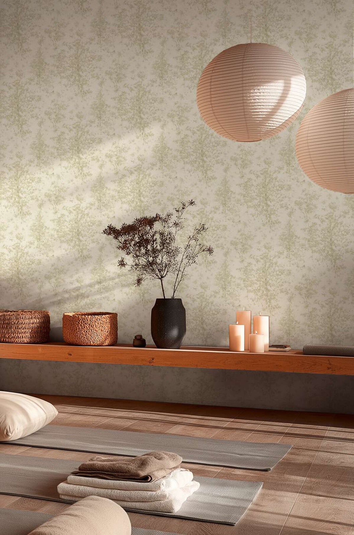 Papier peint Forêt Poétique vert pailleté - Vibes & Styles d'A.S. Création | Réf. AS-792004