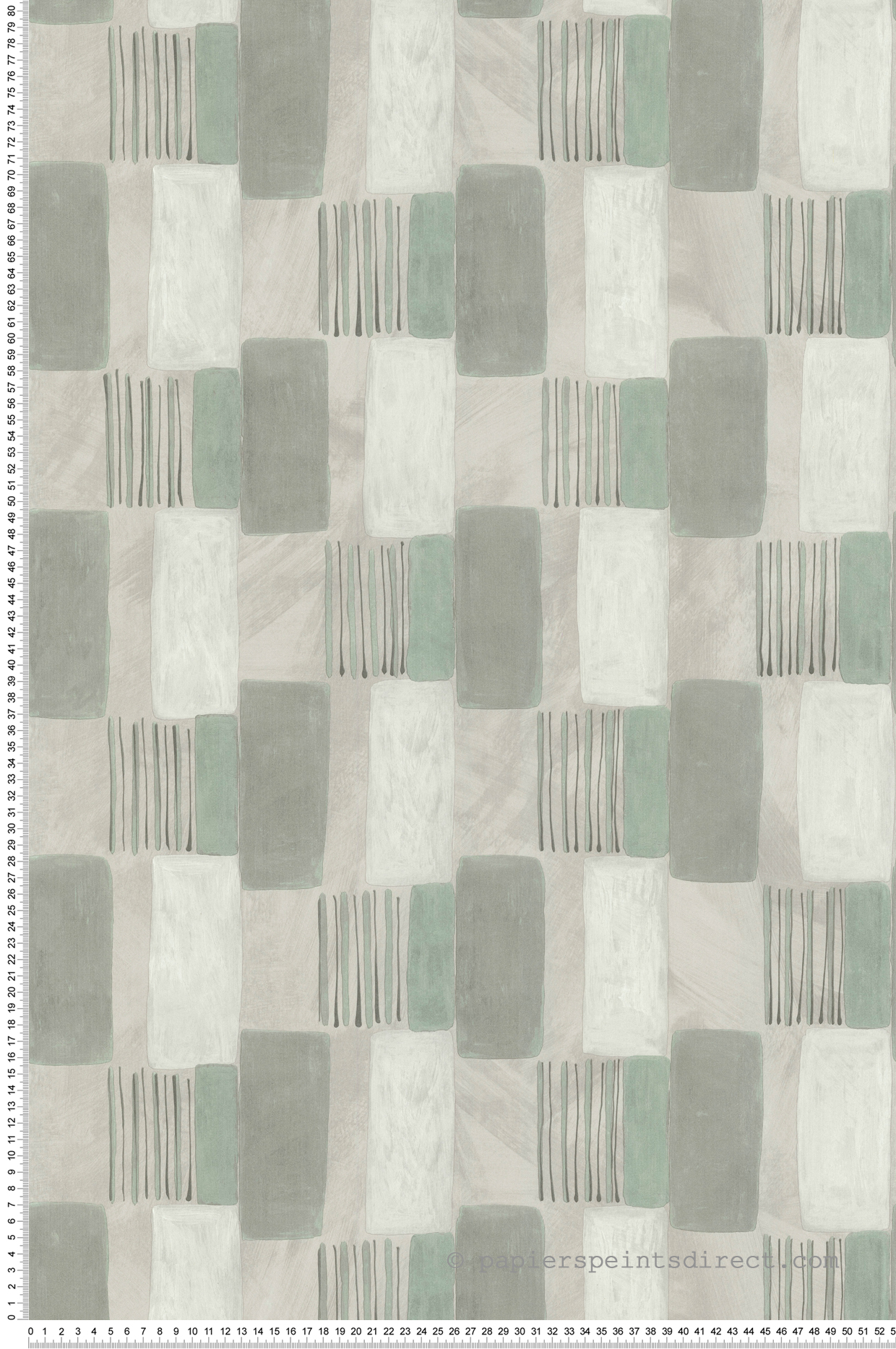 Papier peint Ethnique Patch gris et vert sauge - Arty de Lutèce | Réf. LTC-51211309