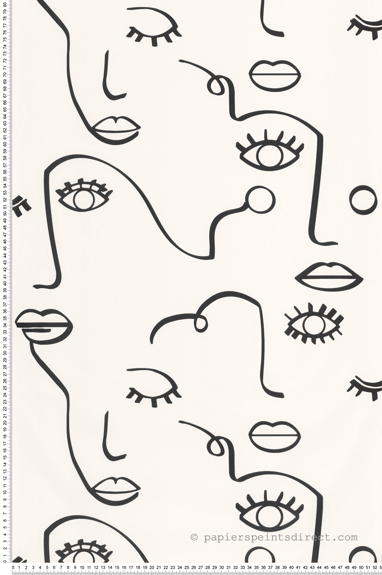 Papier peint Visage Just Smile noir et blanc - Young & Free de Casélio | Réf. YNF103339010