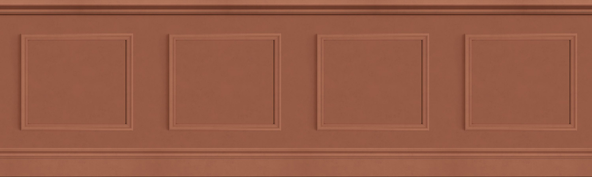 Papier peint Soubassement Bibliothèque Moulure Régulière terracotta - Galons et Frises de Casadéco AMB4| Réf. GAFR200468410