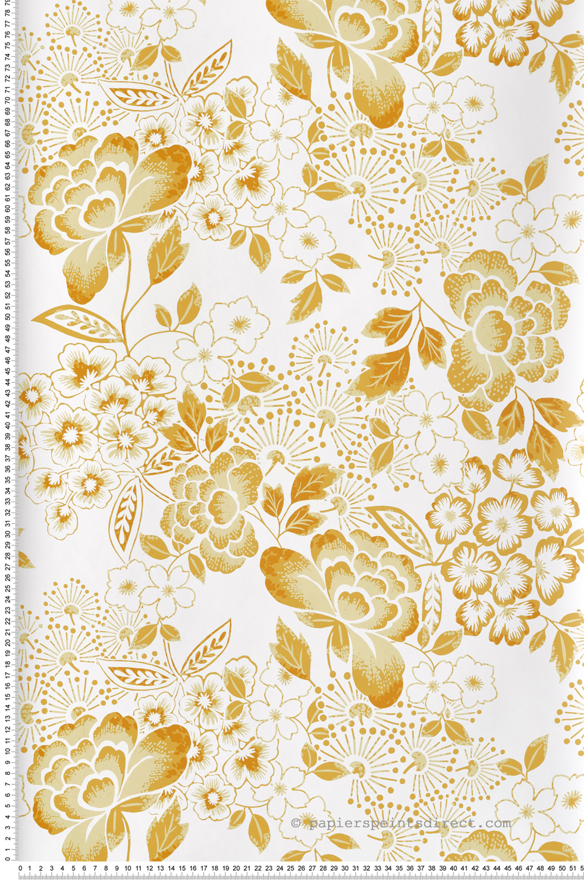 Papier peint Fleurs Blossom jaune moutarde - Happy de Lutèce | Réf. LTC-FD26302