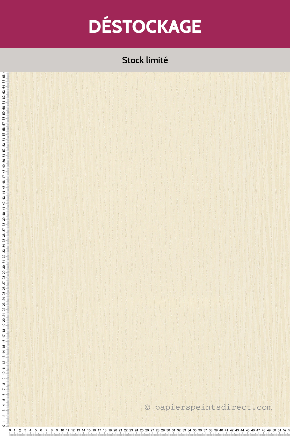 Papier peint Destockage - Uni tissu vanille satiné - Romantico d'AS Création