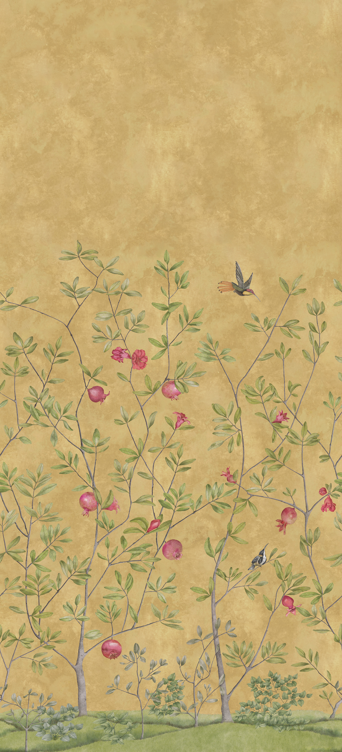 Papier peint panoramique Nature Grenades Ocre B - 4/5/6 - Isidore Leroy