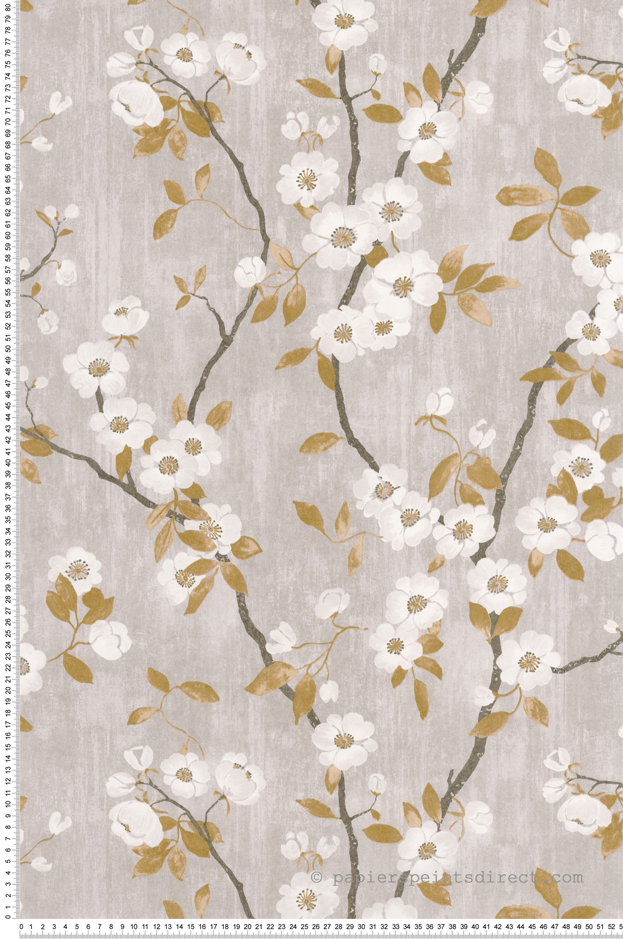 Papier peint Floral Spring Flower gris/beige - Delicacy de Casadéco | Réf. DELY85392327