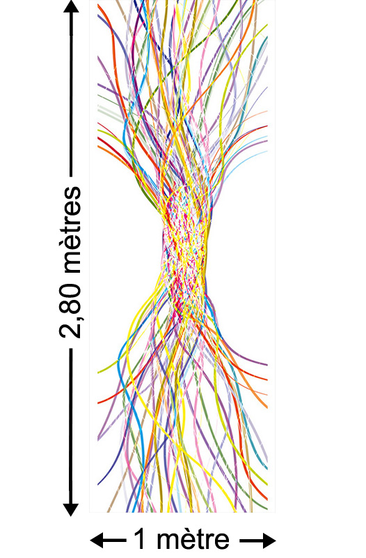 Cable Tangle, White - Papier peint lé unique