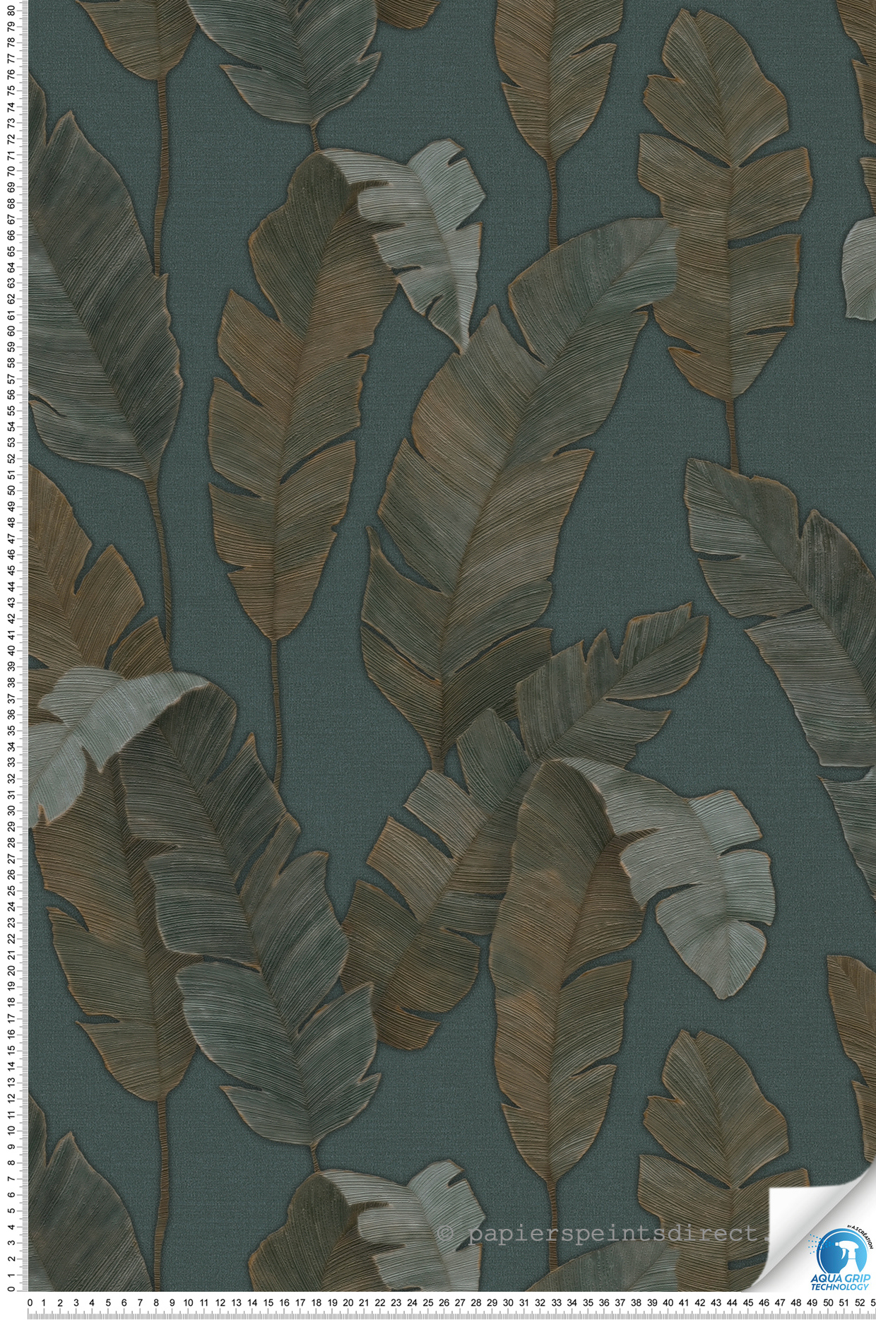 Papier peint préencollé Jungle Bananier Bali canard - Designdrop d'A.S. Création | Réf. AS-784531