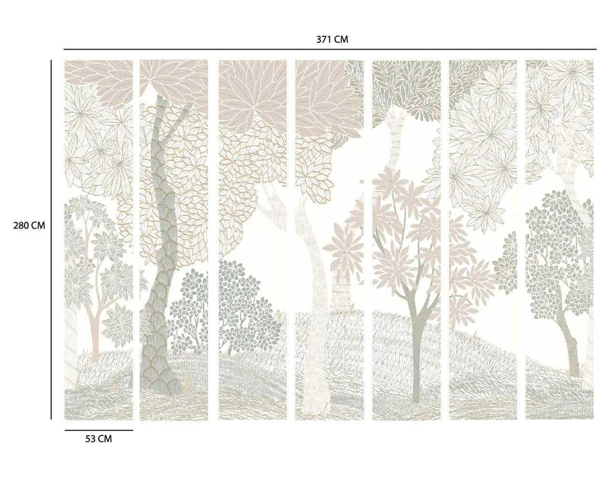Papier peint Panoramique Forêt Enchantée vert de gris - Dolce Vita de Lutèce | Réf. LTC-56230207