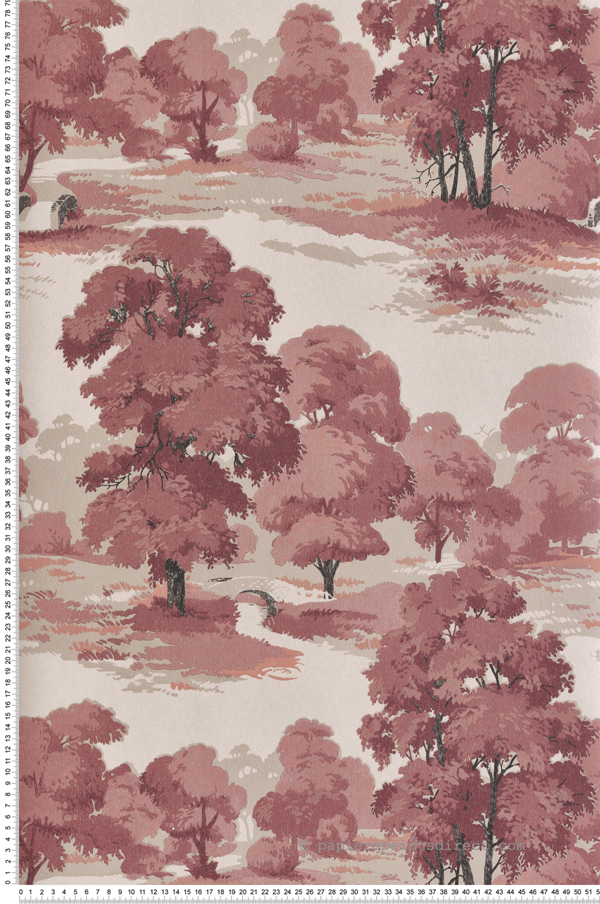 Papier peint Forêt Paysage Sherwood prune - Beaux Arts de Lutèce | Réf. LTC-M1828