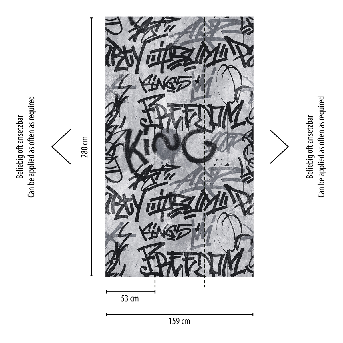 Papier peint panoramique Mur de Tag - The Wall d'A.S. Création | Réf. AS-382511
