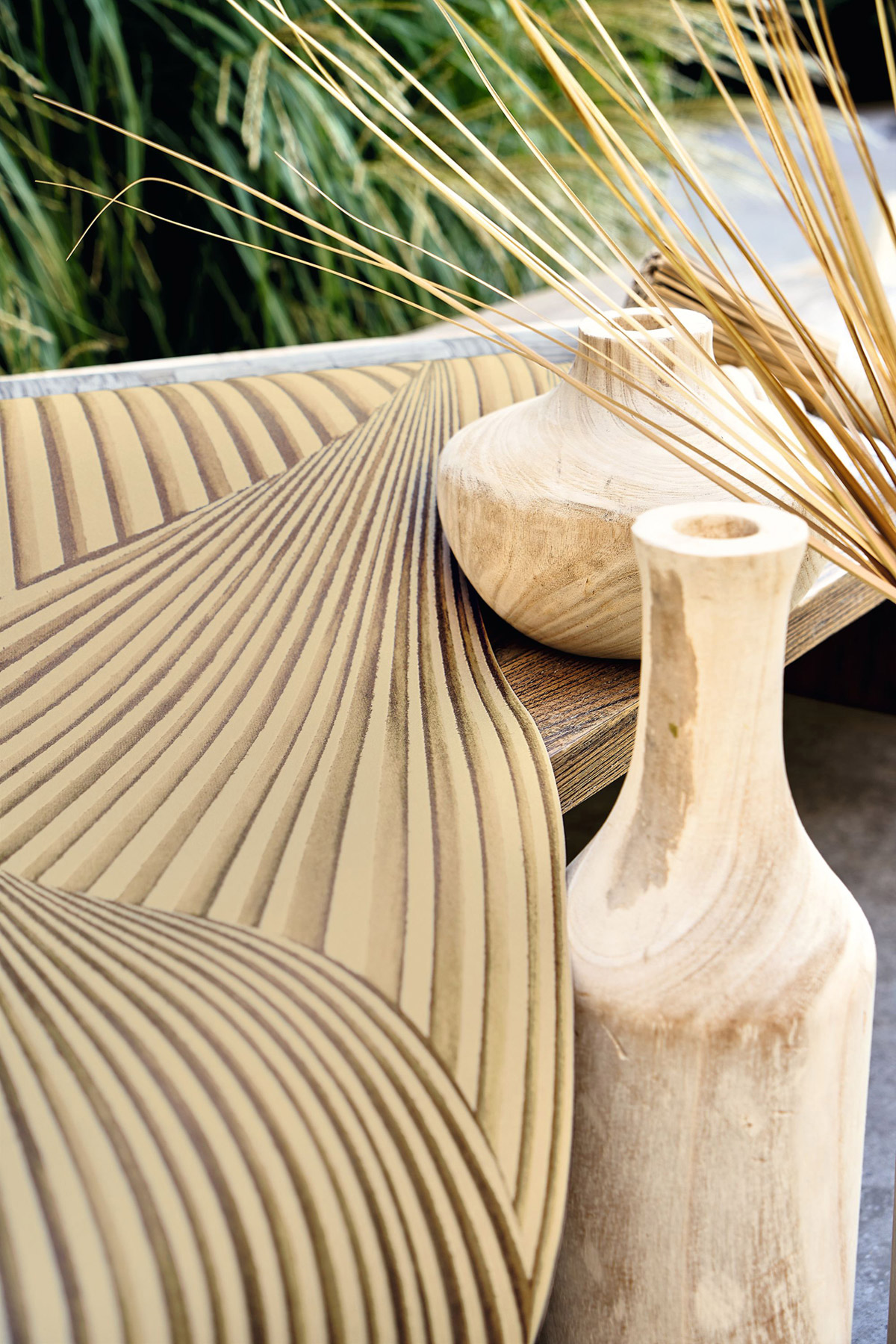 Papier peint Feuille Coquillage Semiramis mordoré - Babylone de Casadéco AMB4| Réf. BBLN89762207