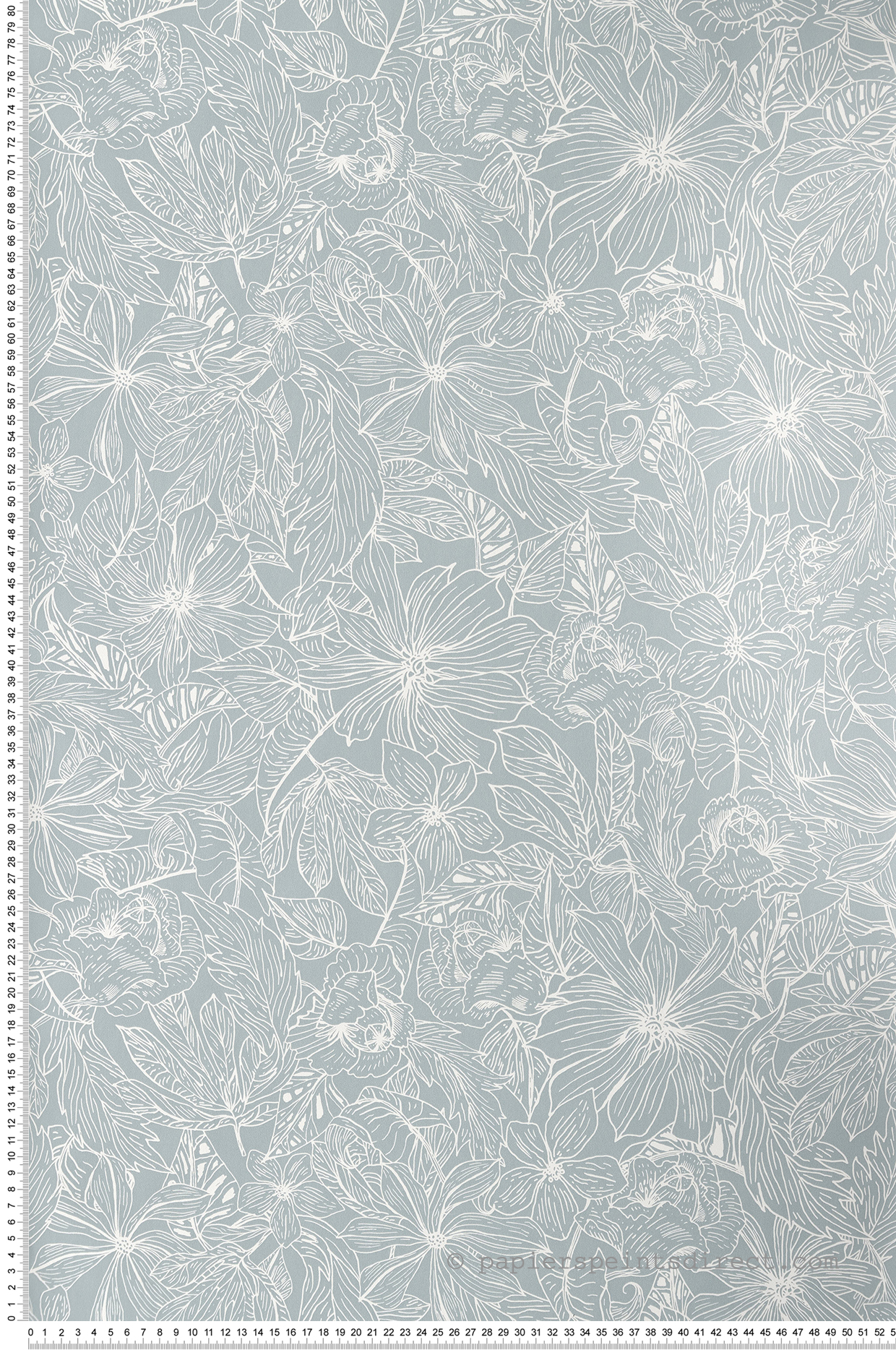 Papier peint Fleurs Tropicales bleu clair - Only Blue de Casélio | Réf. ONB102686000