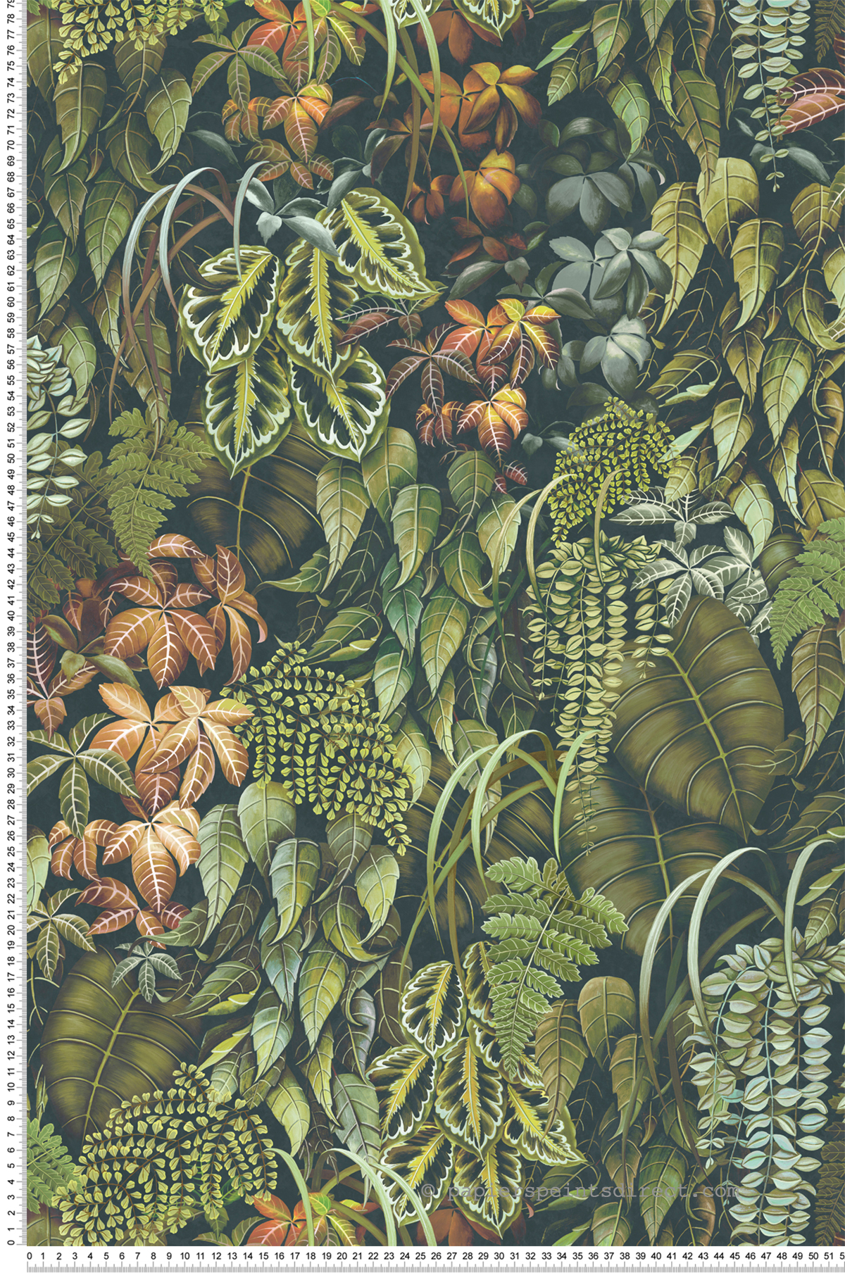 Papier peint Feuillage Green Wall kaki - Lamorran d'Osborne & Little | Réf. OSB-W7687-02