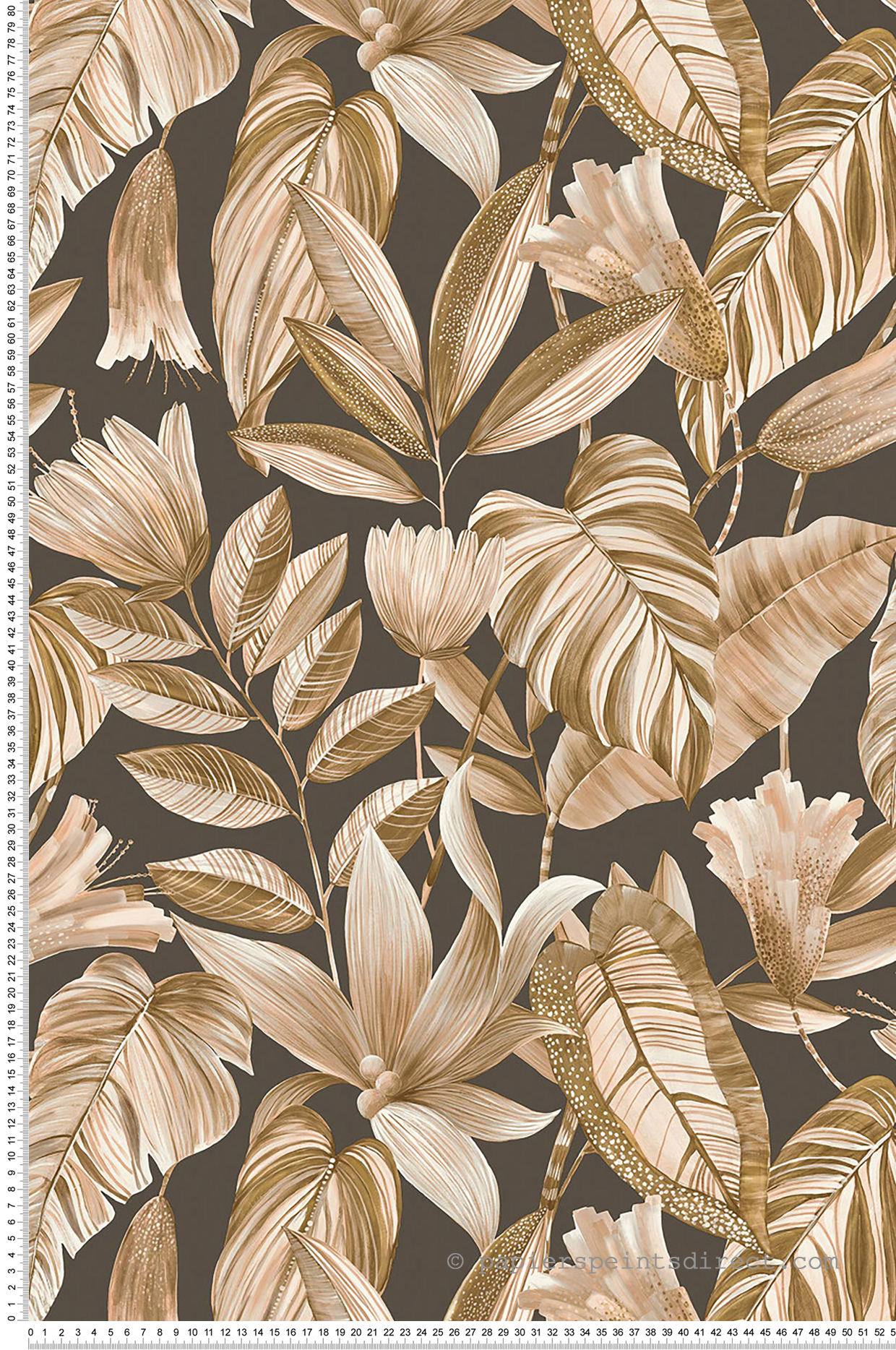 Papier peint Feuillage Jungle brun saumon - Maya de Montecolino | Réf. MC-BZ3108