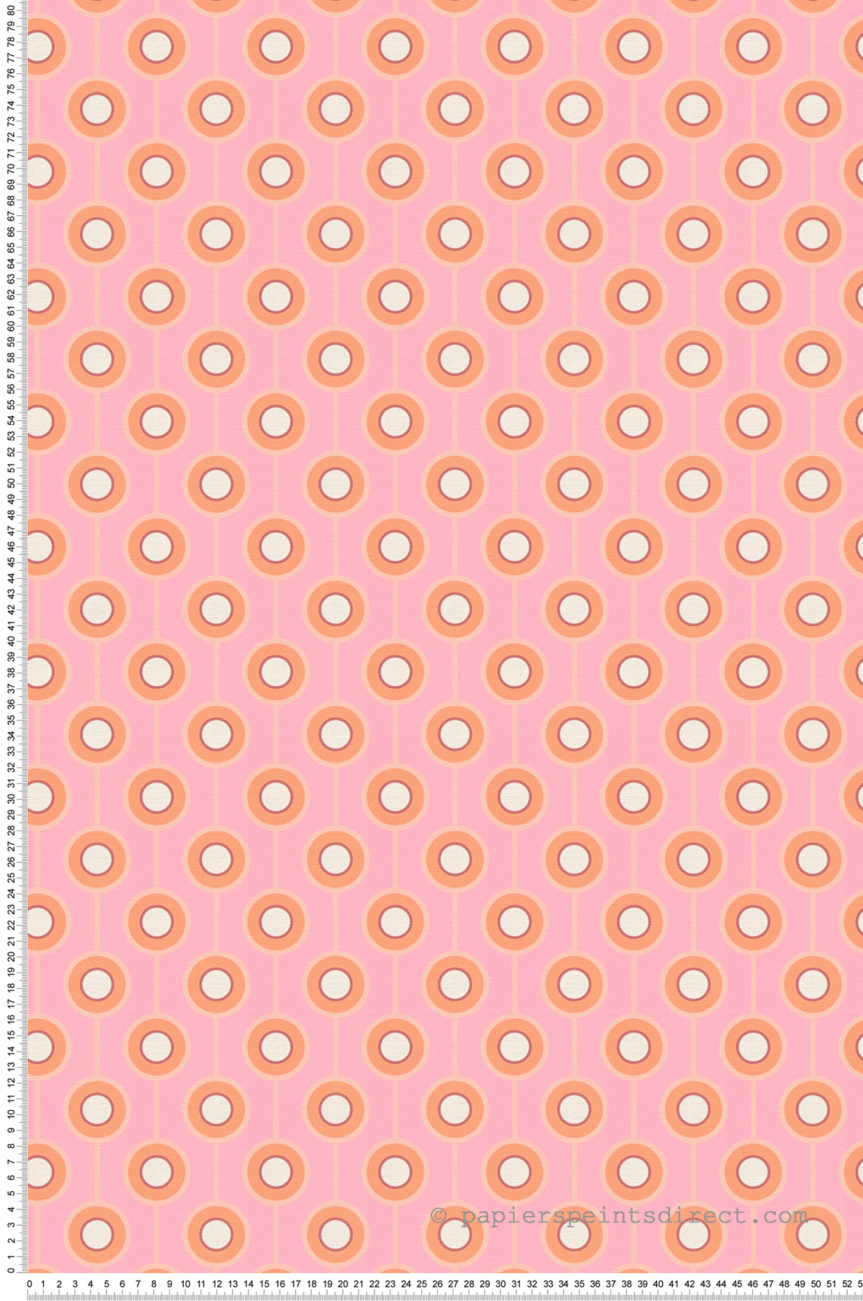 Papier peint Rond Art Déco rose orange - Retro Chic d'A.S. Création | Réf. AS-395373